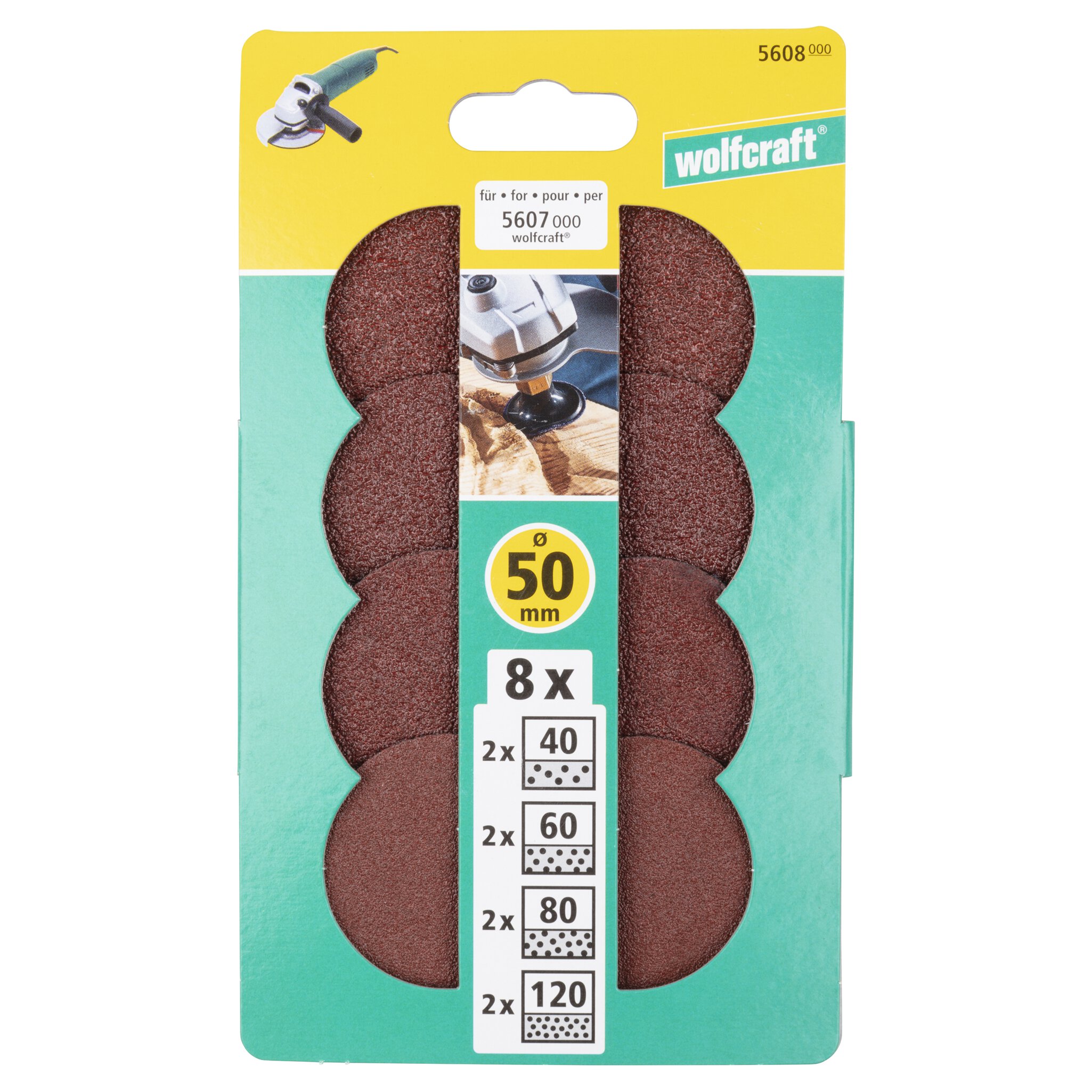 8 discos abrasivos vástago roscado Ø50mm