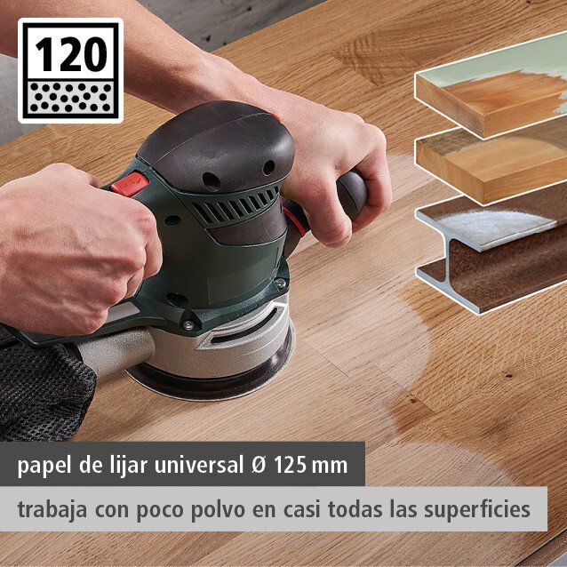 5 discos de lijar multiorificio para lijadora excéntrica, Ø 125 mm, grano 60