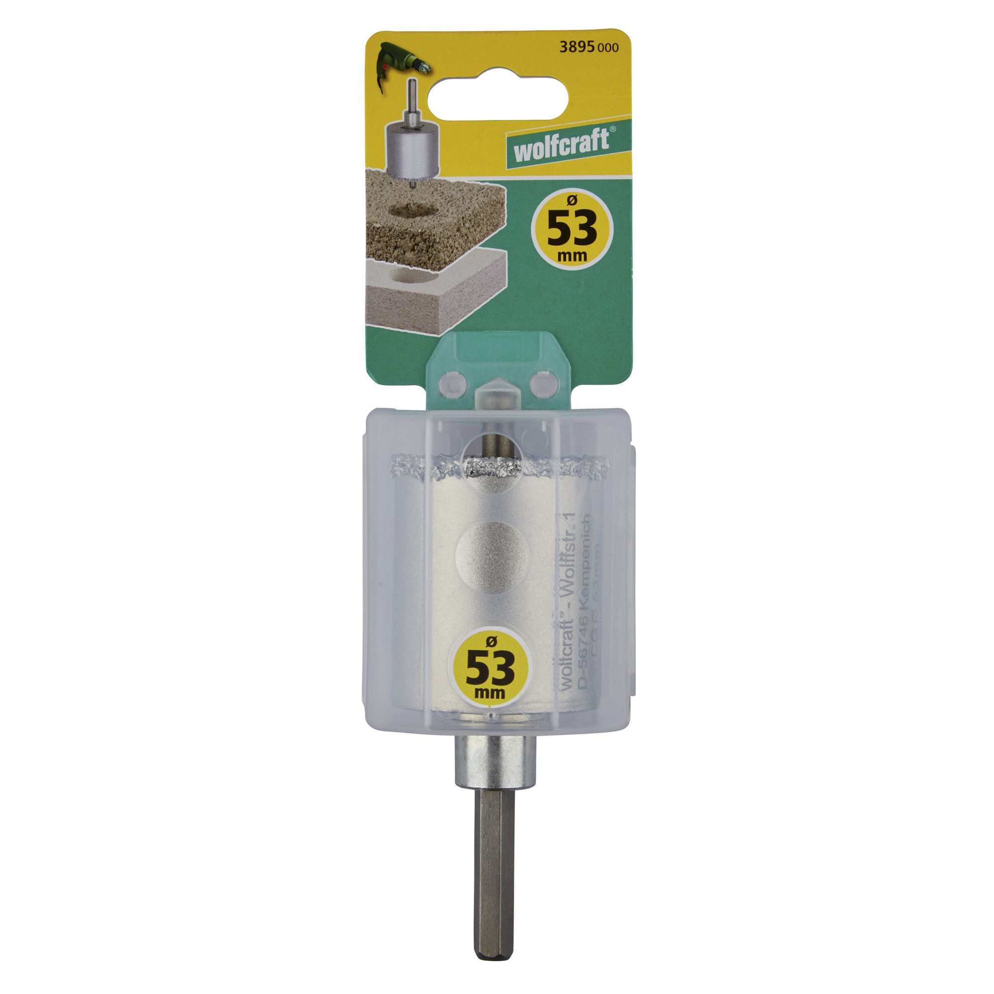 1 corona de perforación CT con vástago y broca ø 53 mm