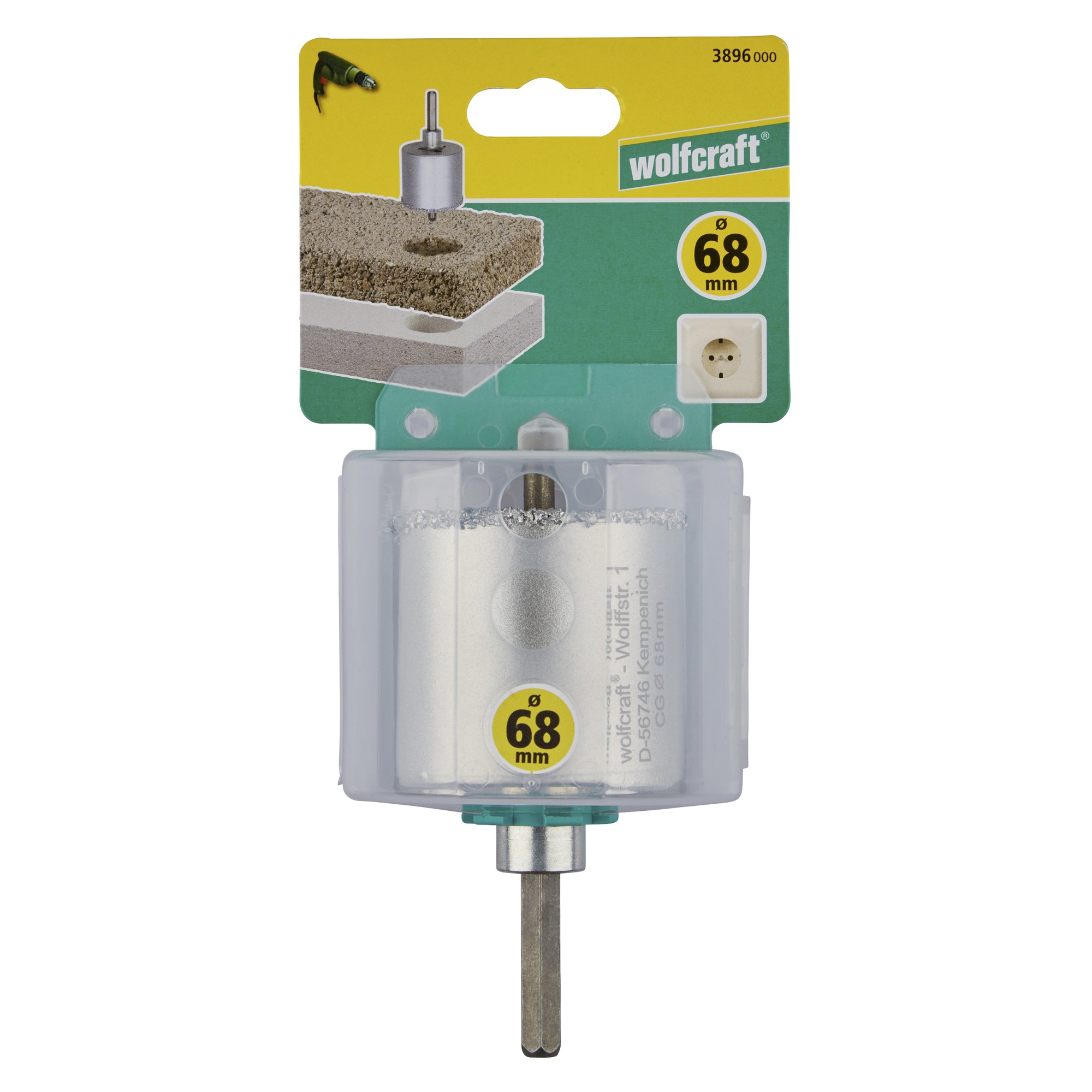 1 corona de perforación CT con vástago y broca ø 68 mm