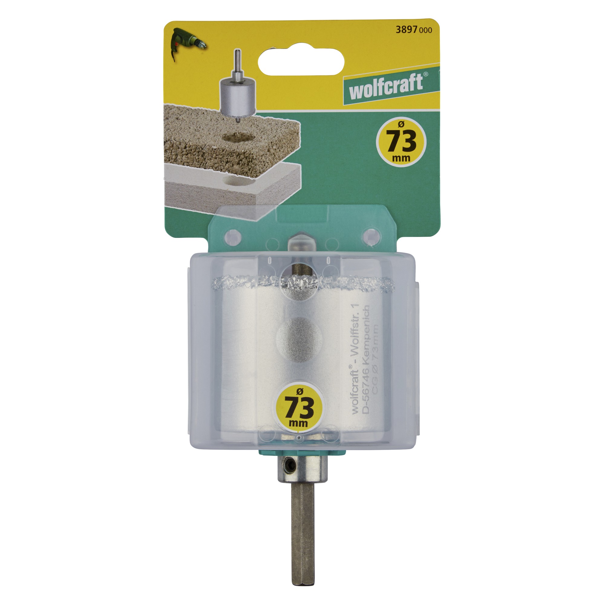 1 corona de perforación CT con vástago y broca ø 73 mm