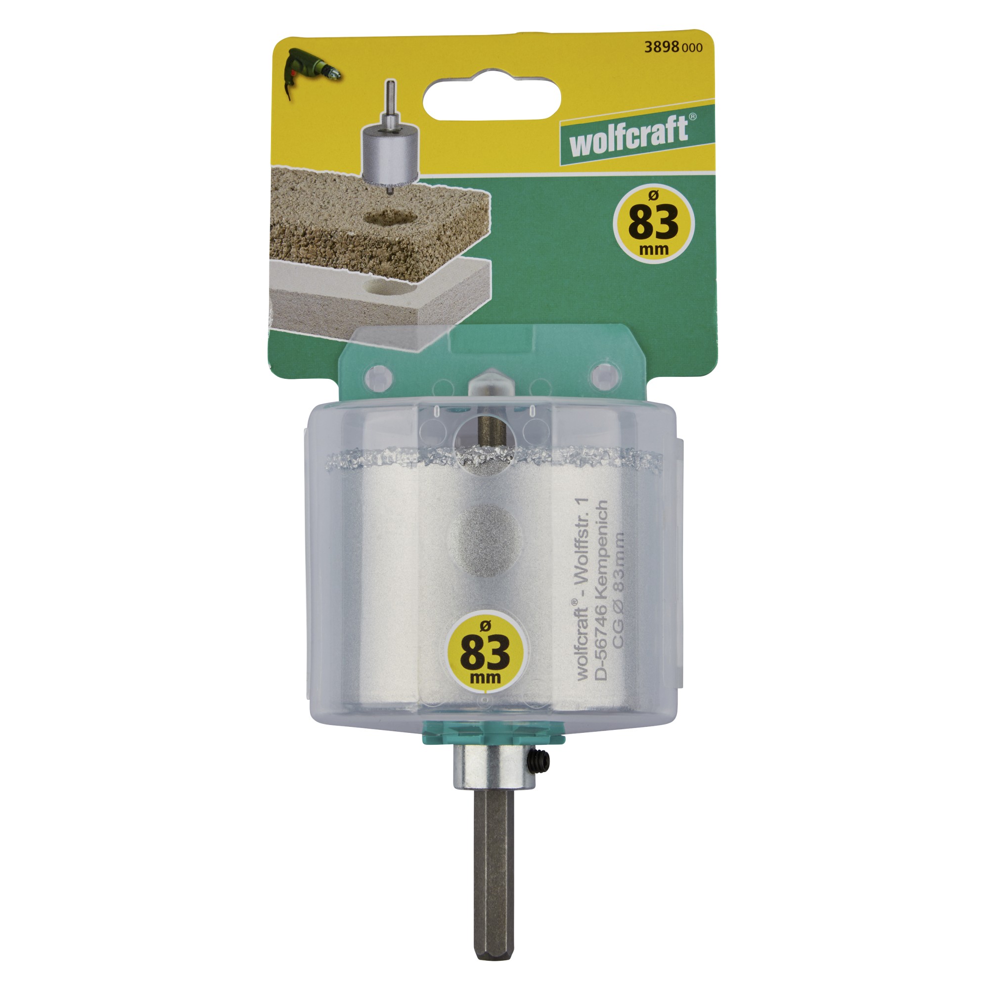 1 corona de perforación CT con vástago y broca ø 83 mm