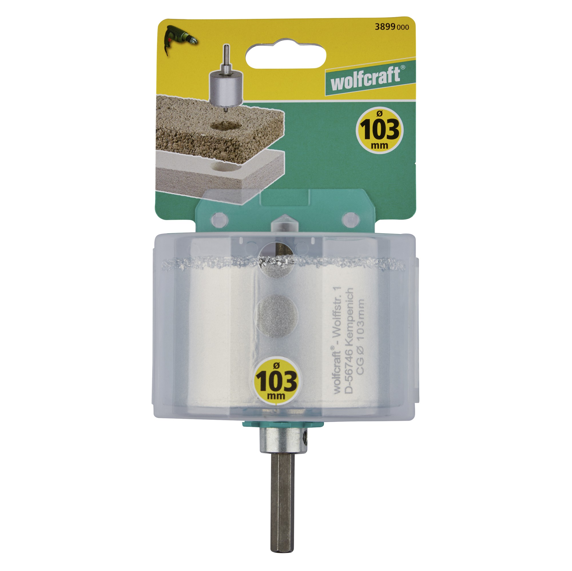 1 corona de perforación CT con vástago y broca ø 103 mm