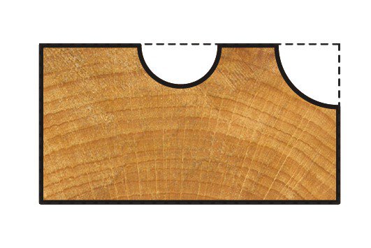 1 fresa hueca para gargantillas CT vástago=8mm ø13x9,5mm