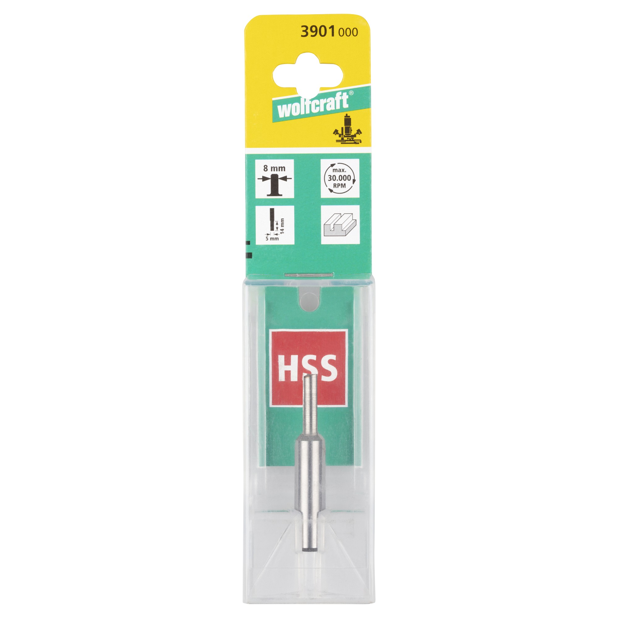 1 fresa de ranuras HSS vástago=8mm ø5x14mm