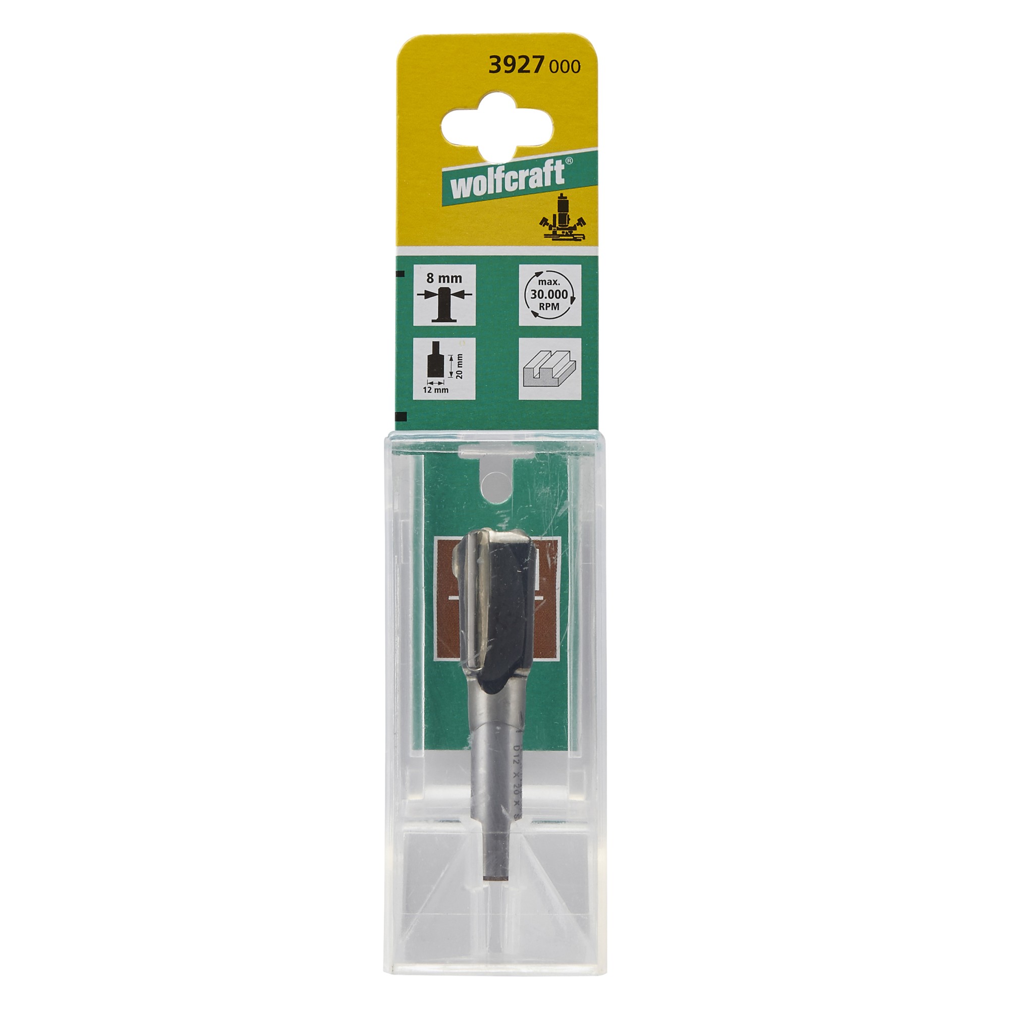 1 fresa de ranuras CT vástago=8mm ø12x20mm