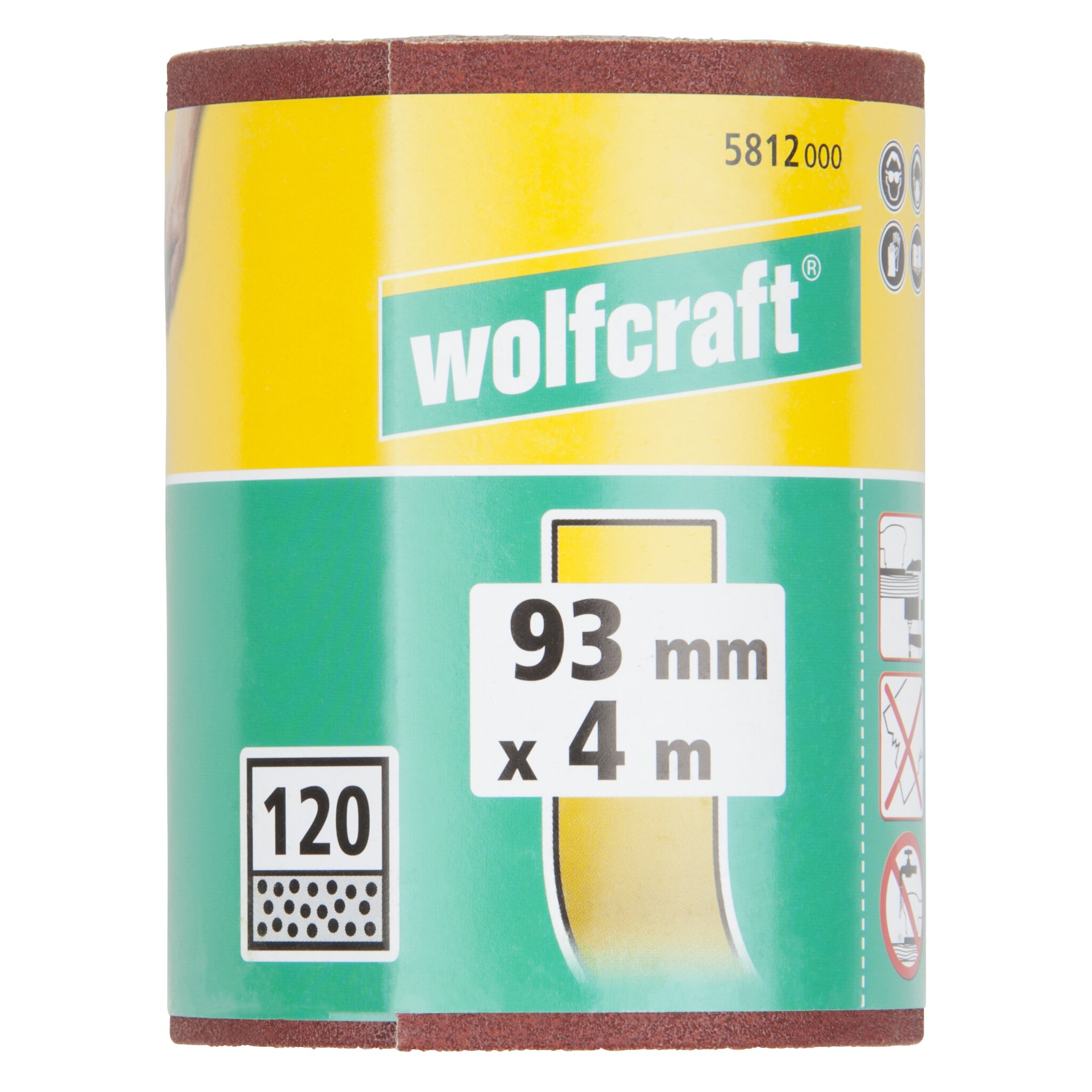 1 rollo de papel abrasivo adhesivo, grano 120, 4 m x 93 mm