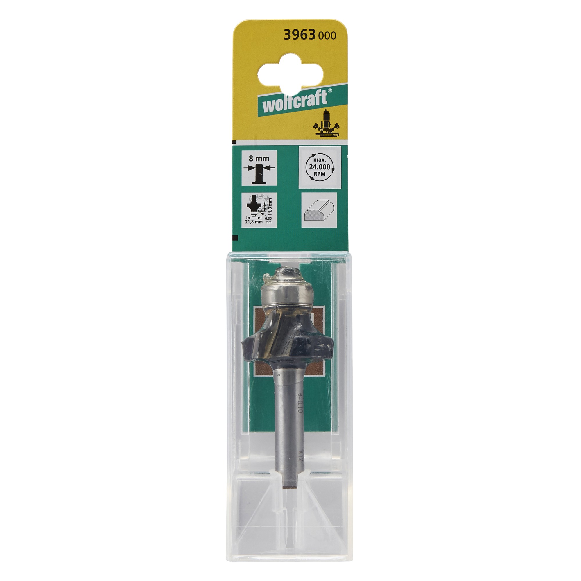 1 fresa de redondear CT vástago=8mm ø25,4x11,8mm