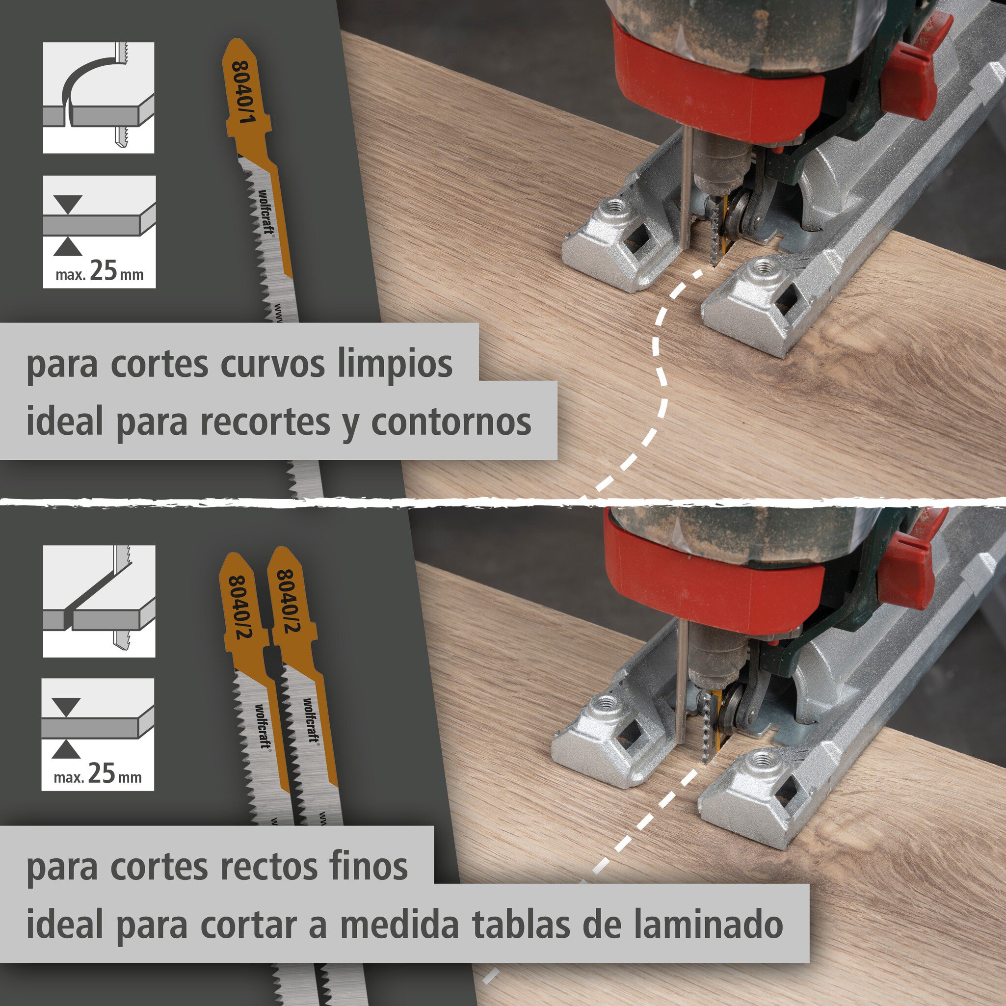 Juego de proyecto de hojas de sierra de calar "Laminado", 3 piezas