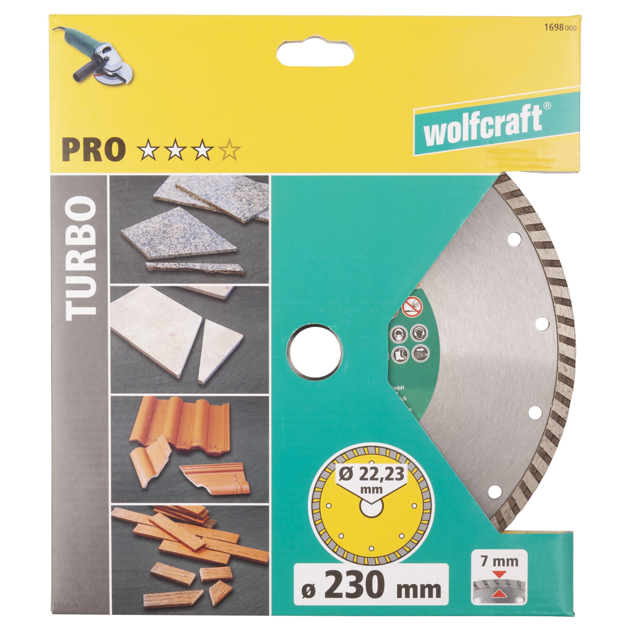 1 disco de corte de diamante Pro Turbo ø 230 mm