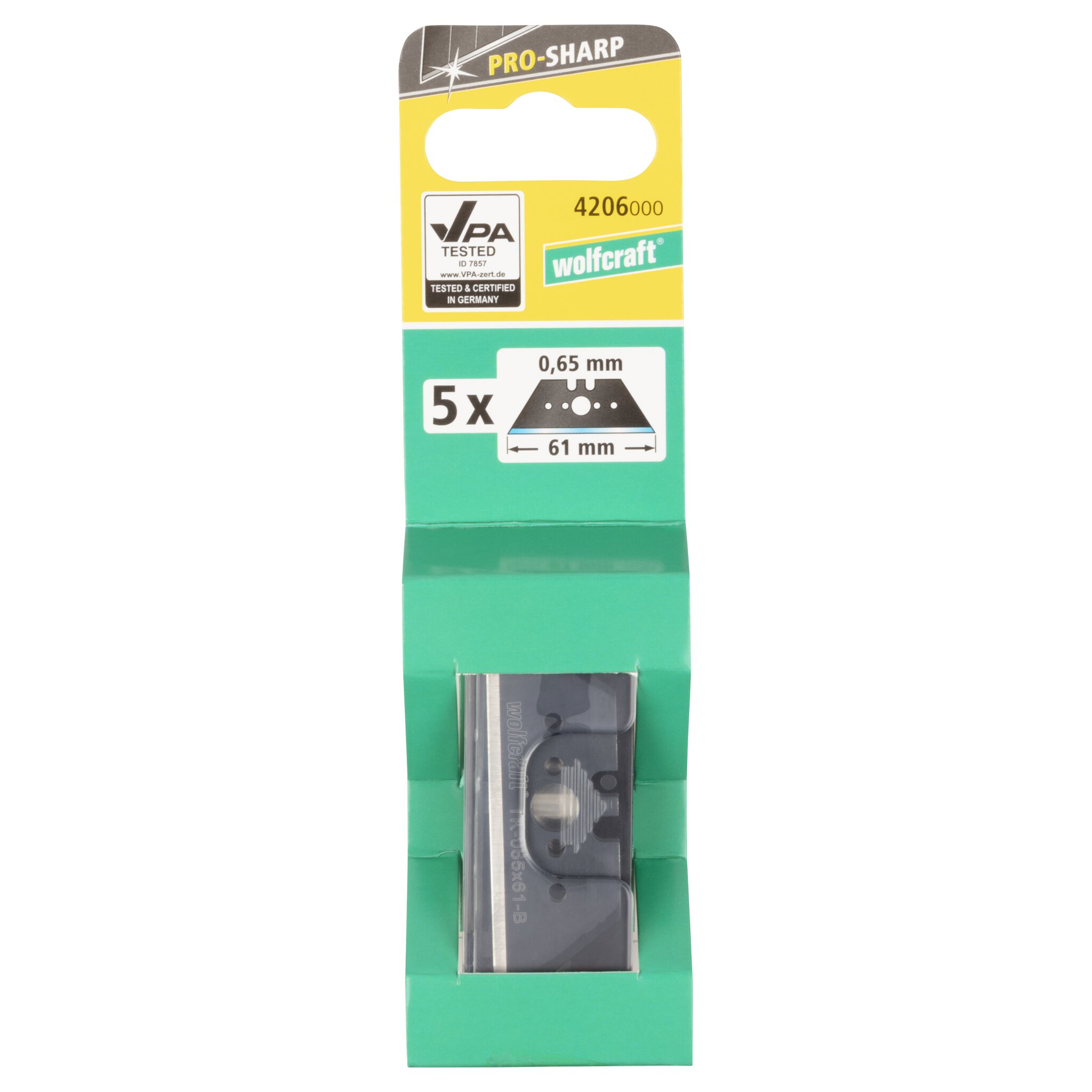 5 cuchillas trapezoidales PRO SHARP, 0,65 x 61 mm