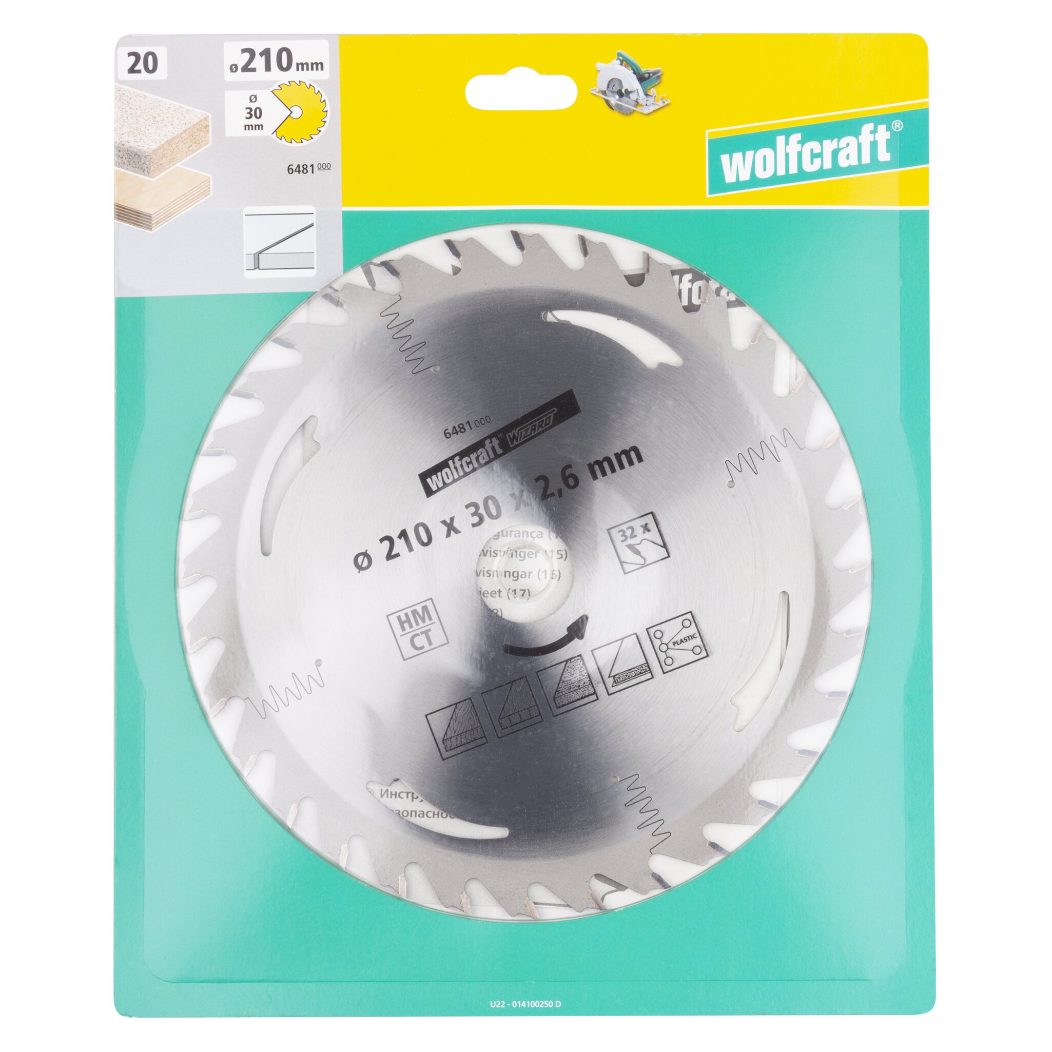 1 disco de sierra circular CT, 32 dientes ø210 mm