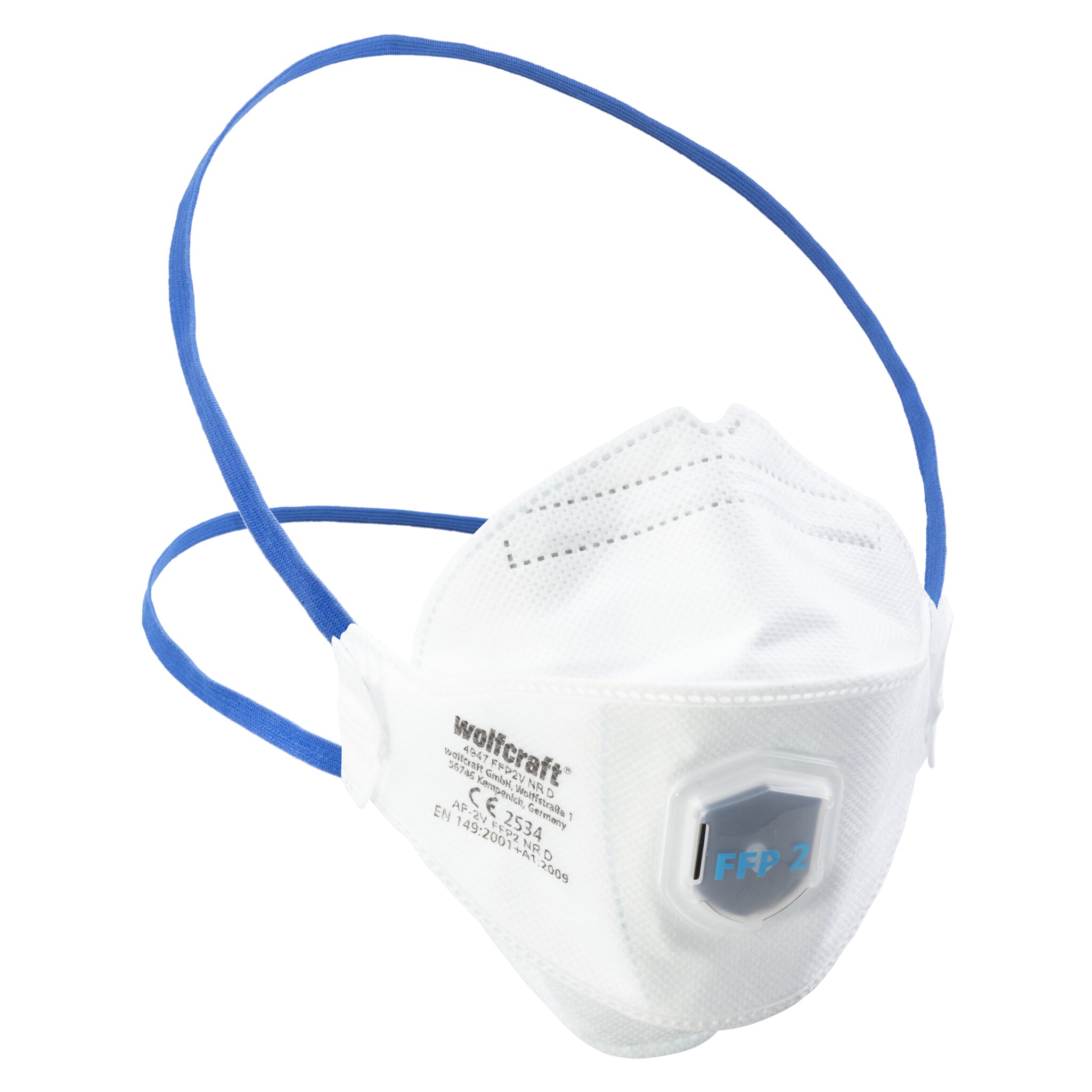 2 máscaras plegables de protección respiratoria con válvula, FFP2