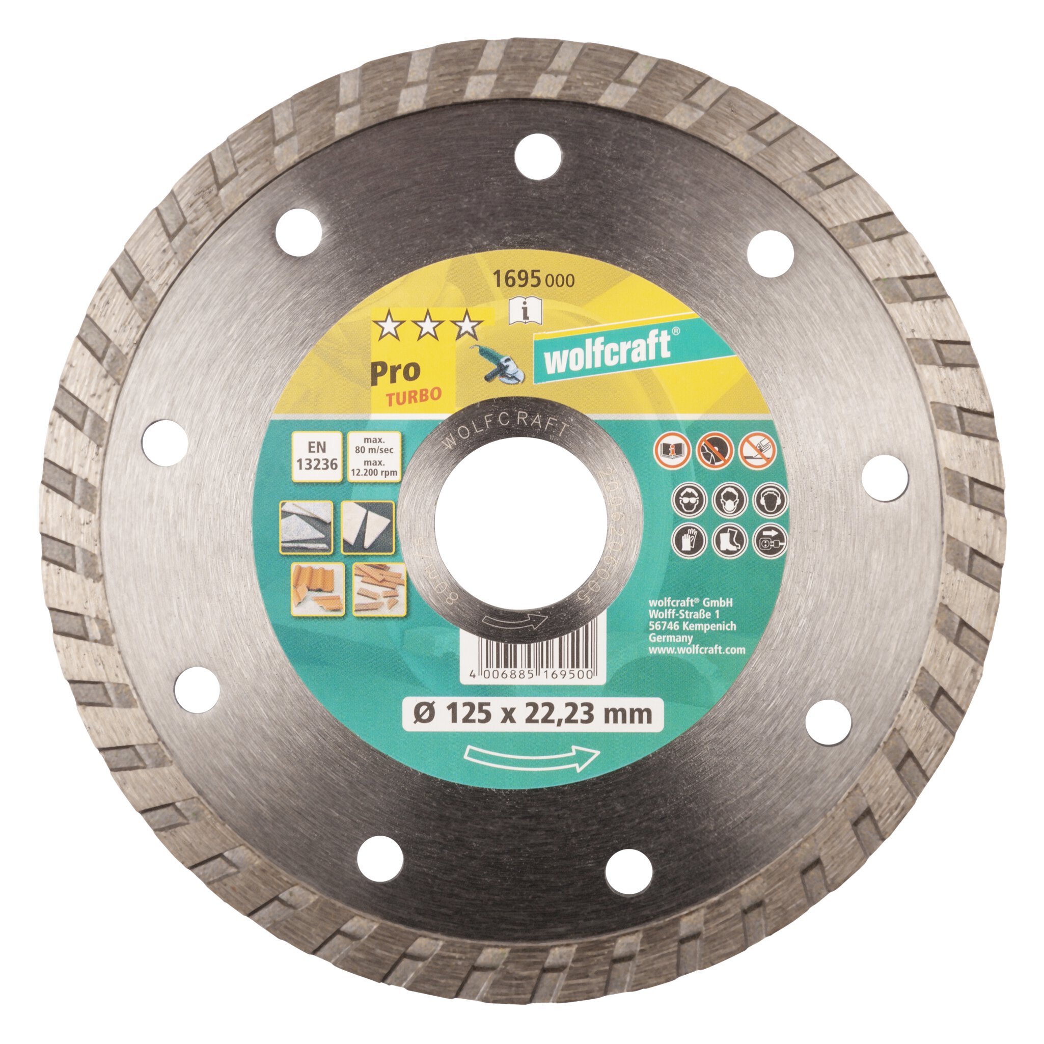 1 disco de corte de diamante Pro Turbo ø 125 mm