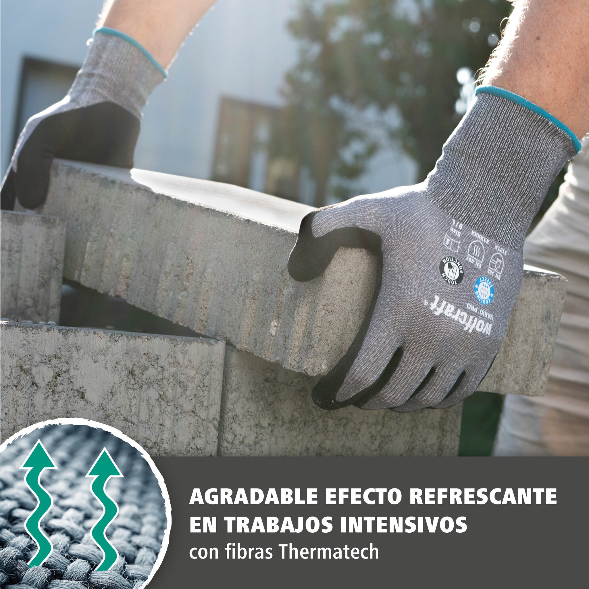 1 par de guantes de trabajo VARIO PRO, talla 7 (S)