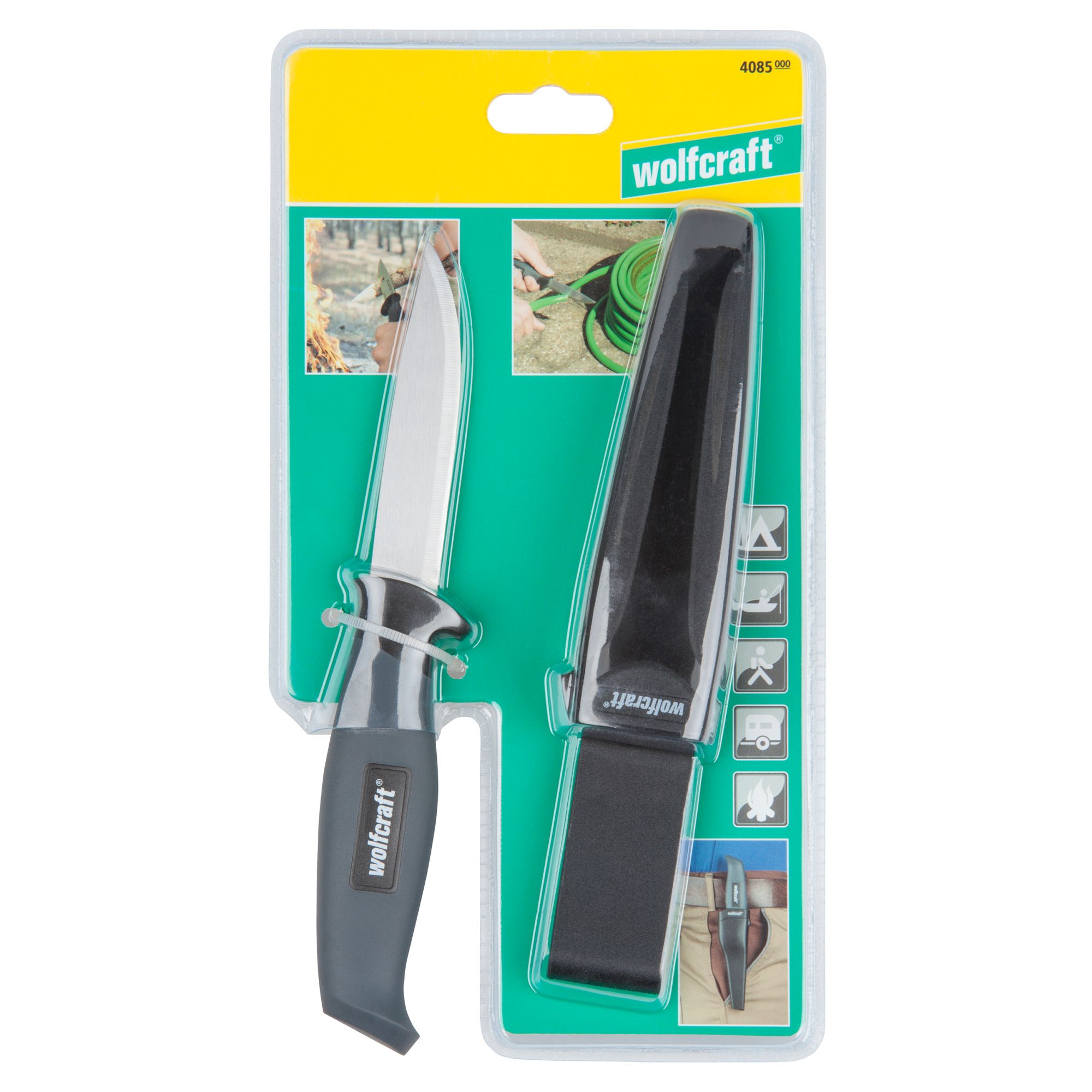 1 cuchillo de exterior con filo recto y estuche