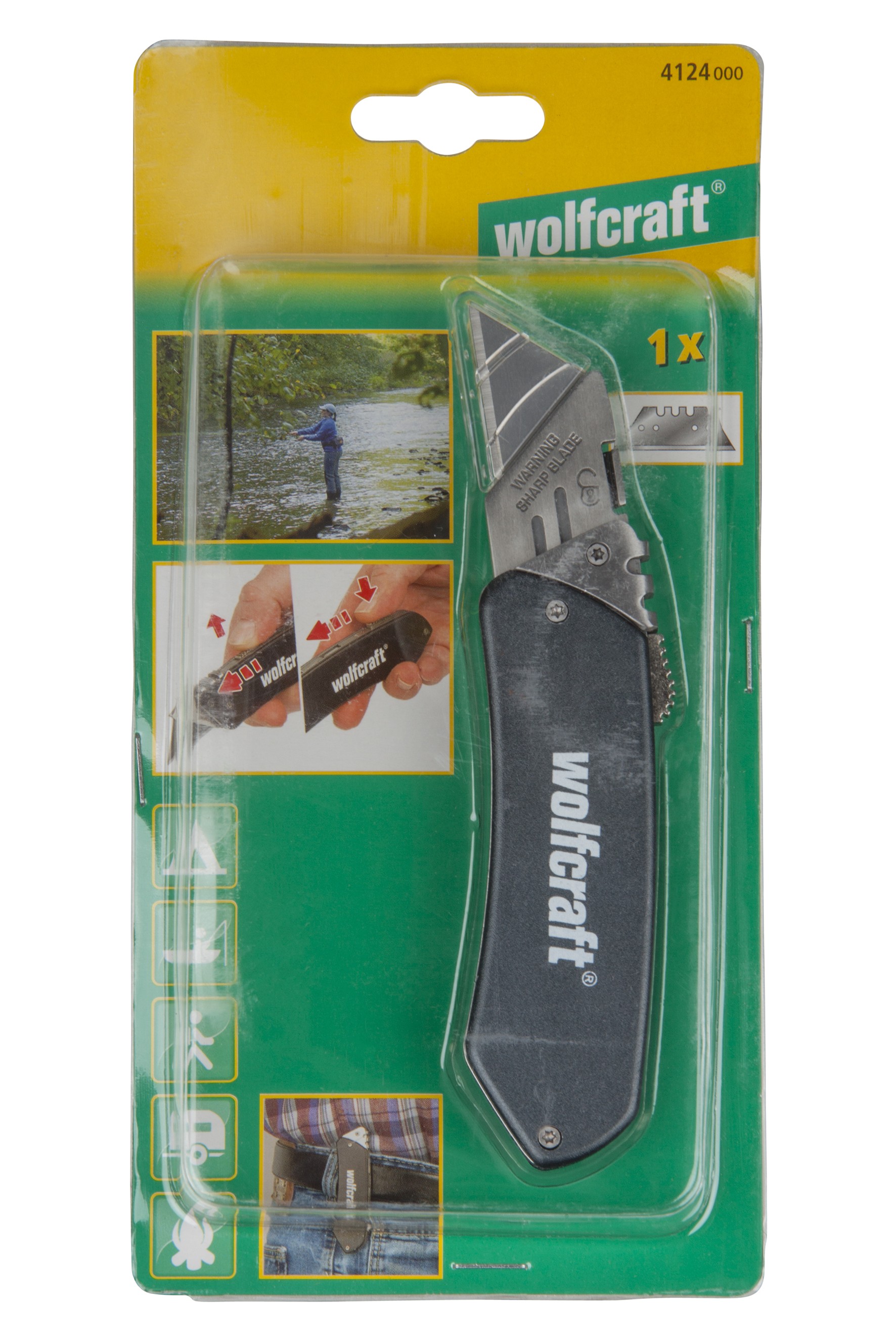 1 navaja de aluminio para ocio, cuchilla retráctil