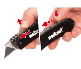 Navaja para ocio con hoja trapezoidal retráctil