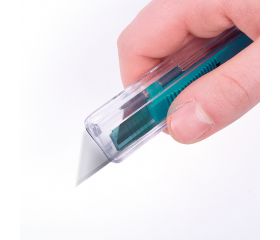 Cúter de seguridad de plástico con cuchilla trapezoidal