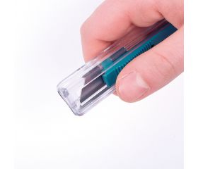 Cúter de seguridad de plástico con cuchilla trapezoidal