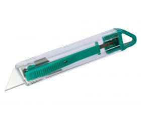 Cúter de seguridad de plástico con cuchilla trapezoidal