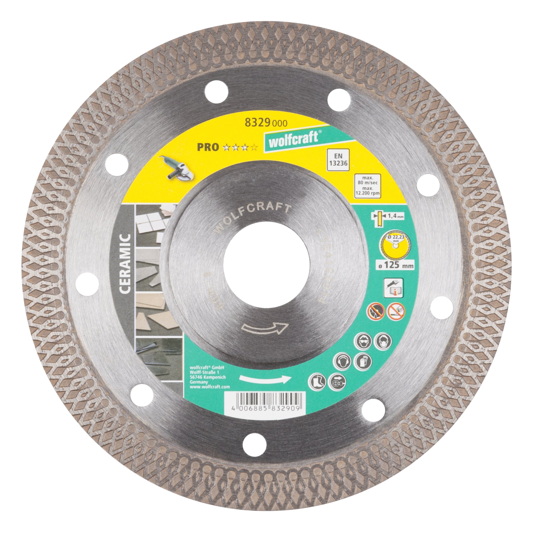 1 disco de corte de diamante ProCeram.Turbo ø 125 mm