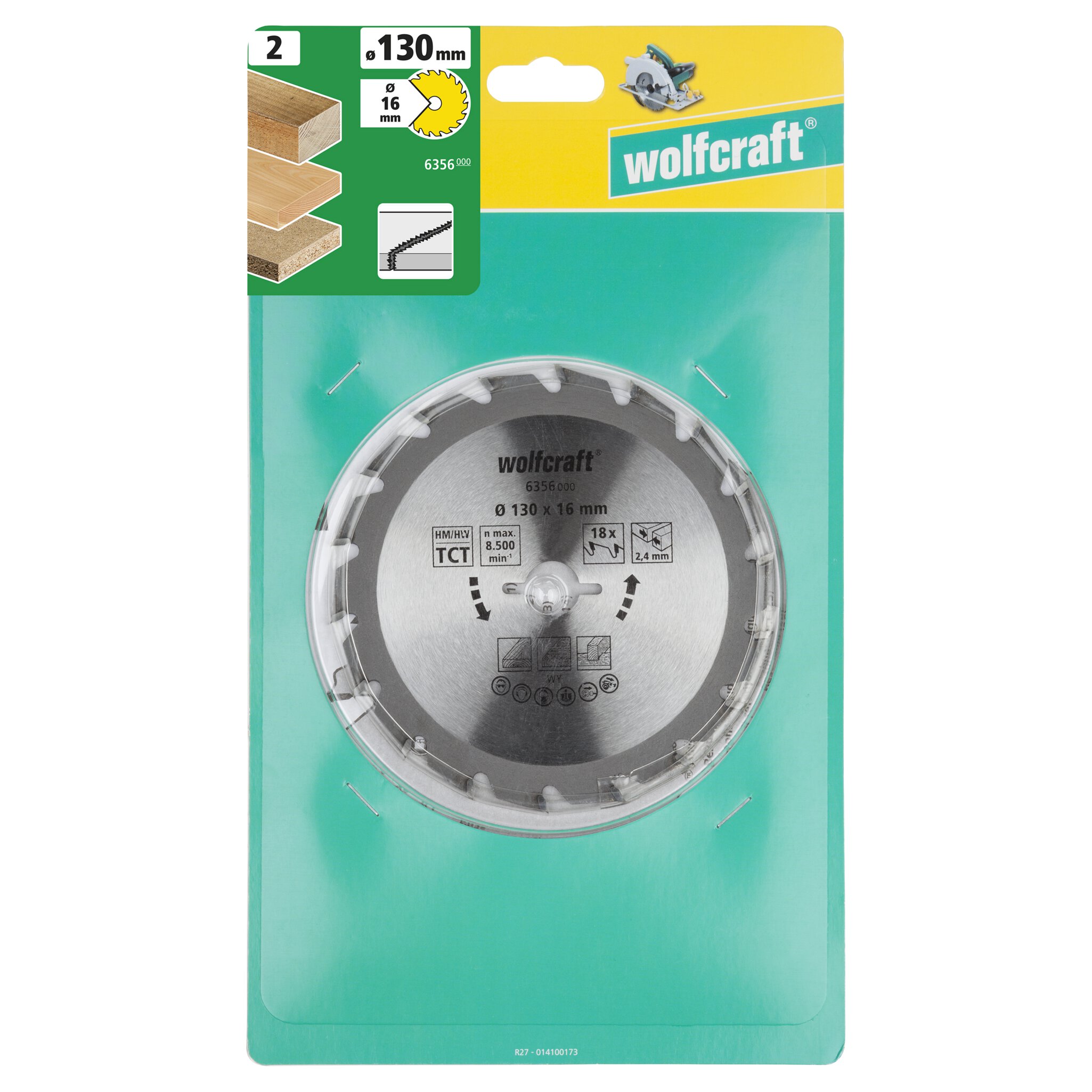 1 disco de sierra circular CV, 18 dientes ø130 mm