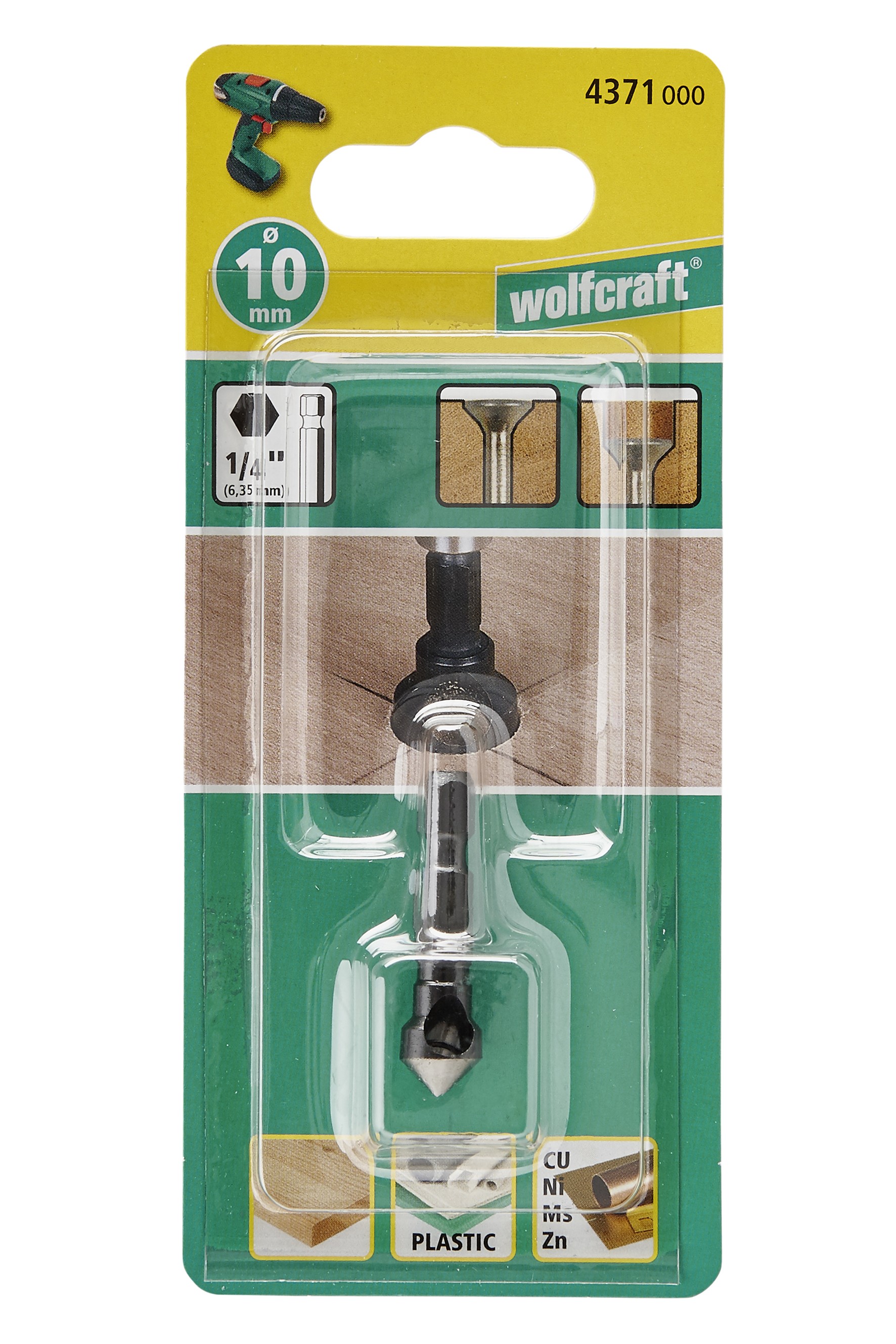 1 avellanador WS, vástago hexagonal, Ø 10 mm