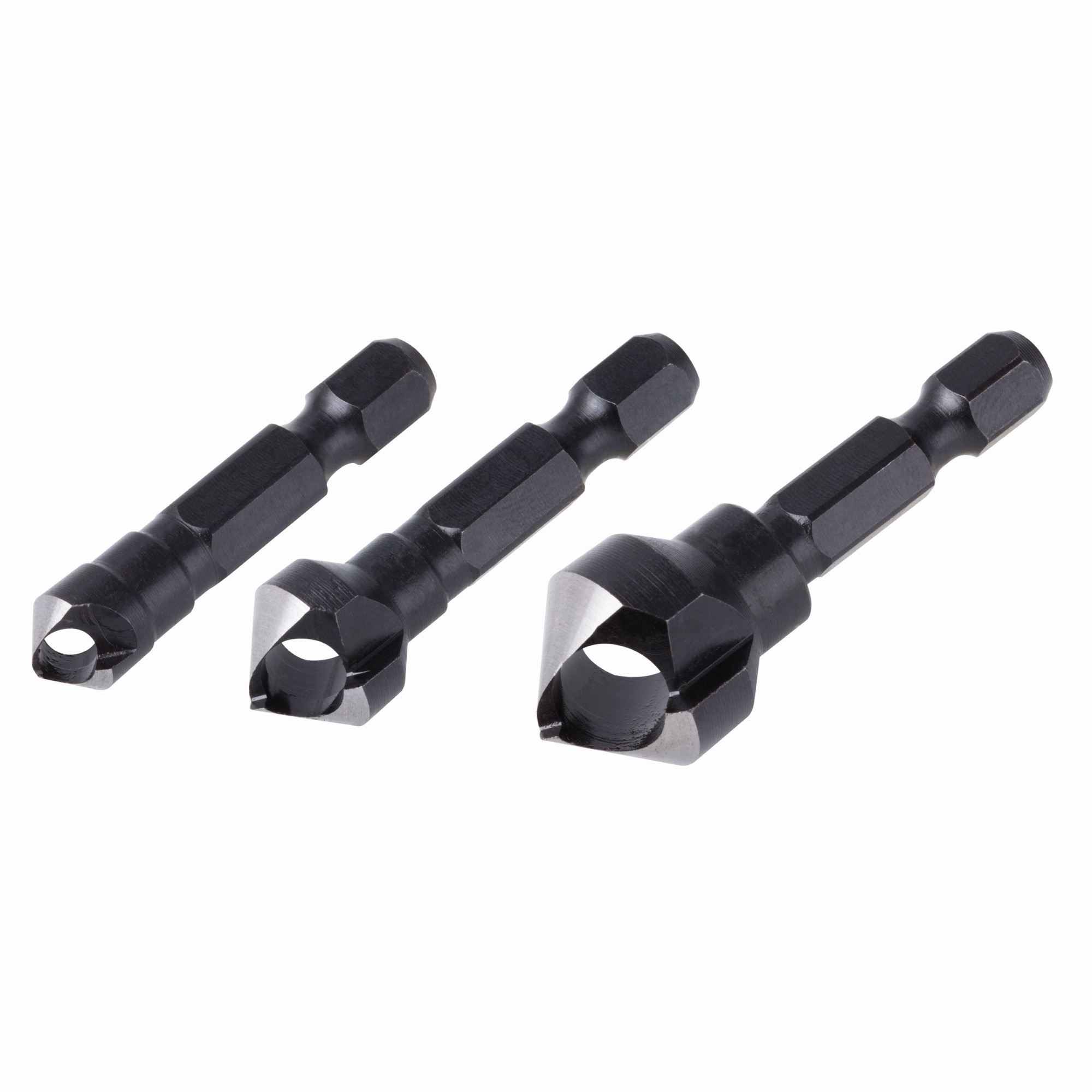 Juego de avellanador, vástago hexagonal, 3 piezas