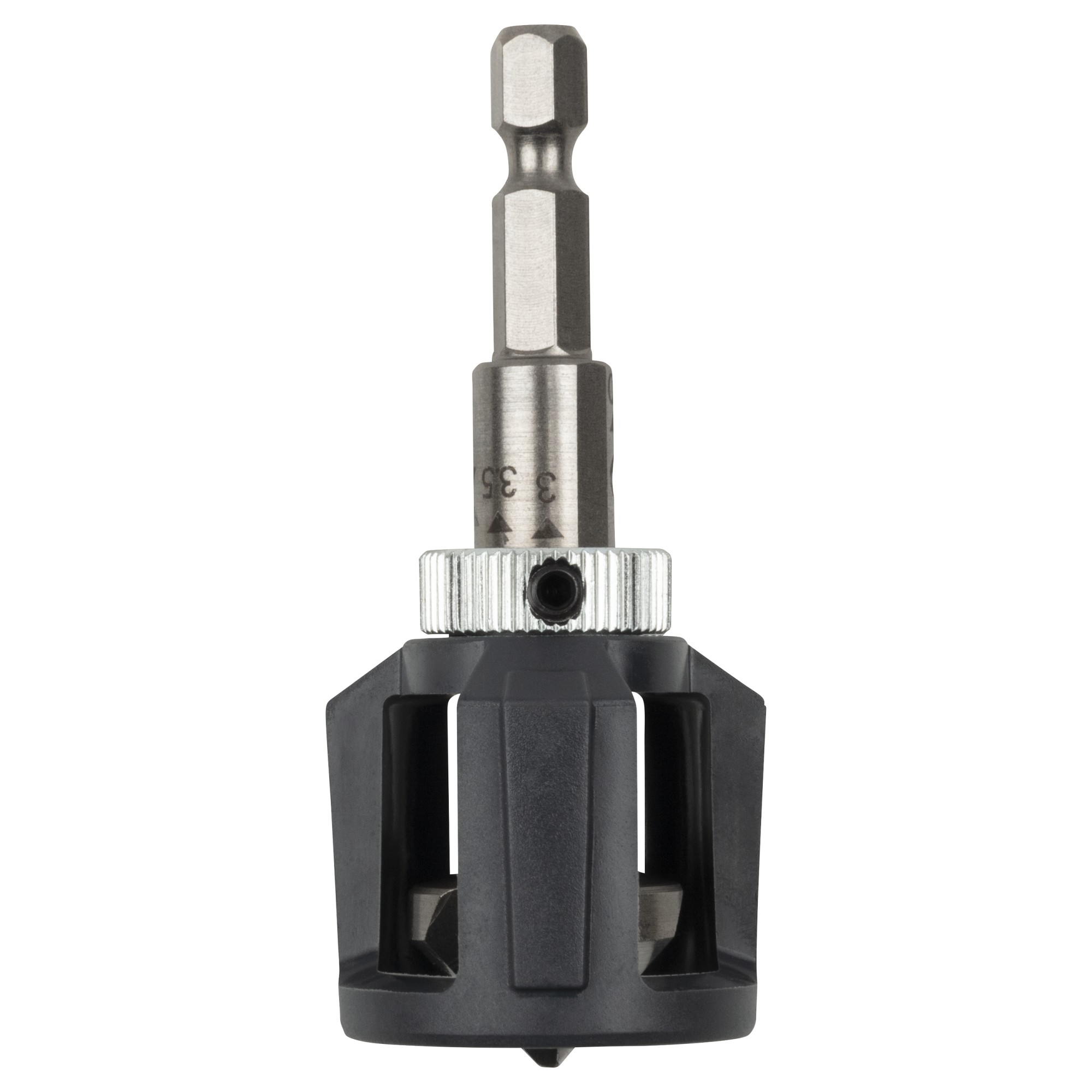 Avellanador cónico con tope de profundidad, vástago hexagonal