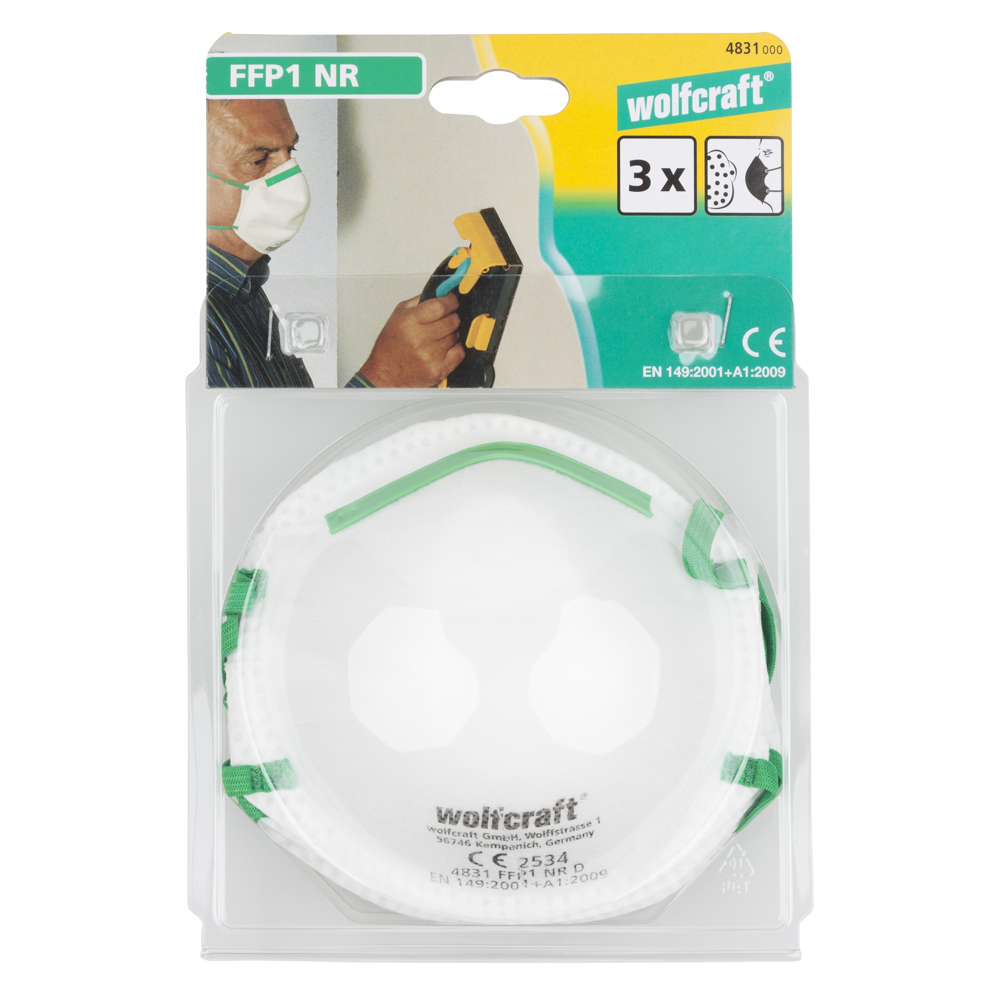 3 máscaras antipolvo FFP1 (CE)