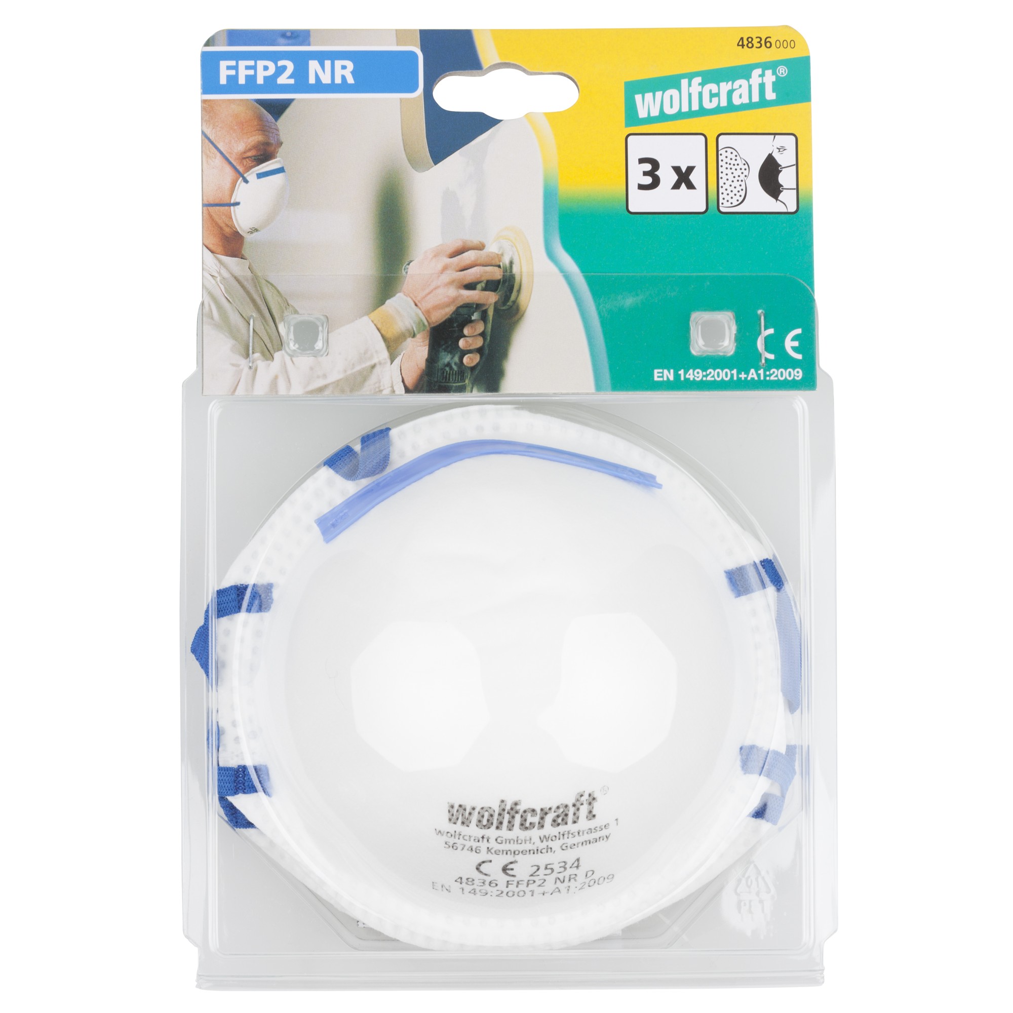 3 máscaras antipolvo FFP2 (CE)