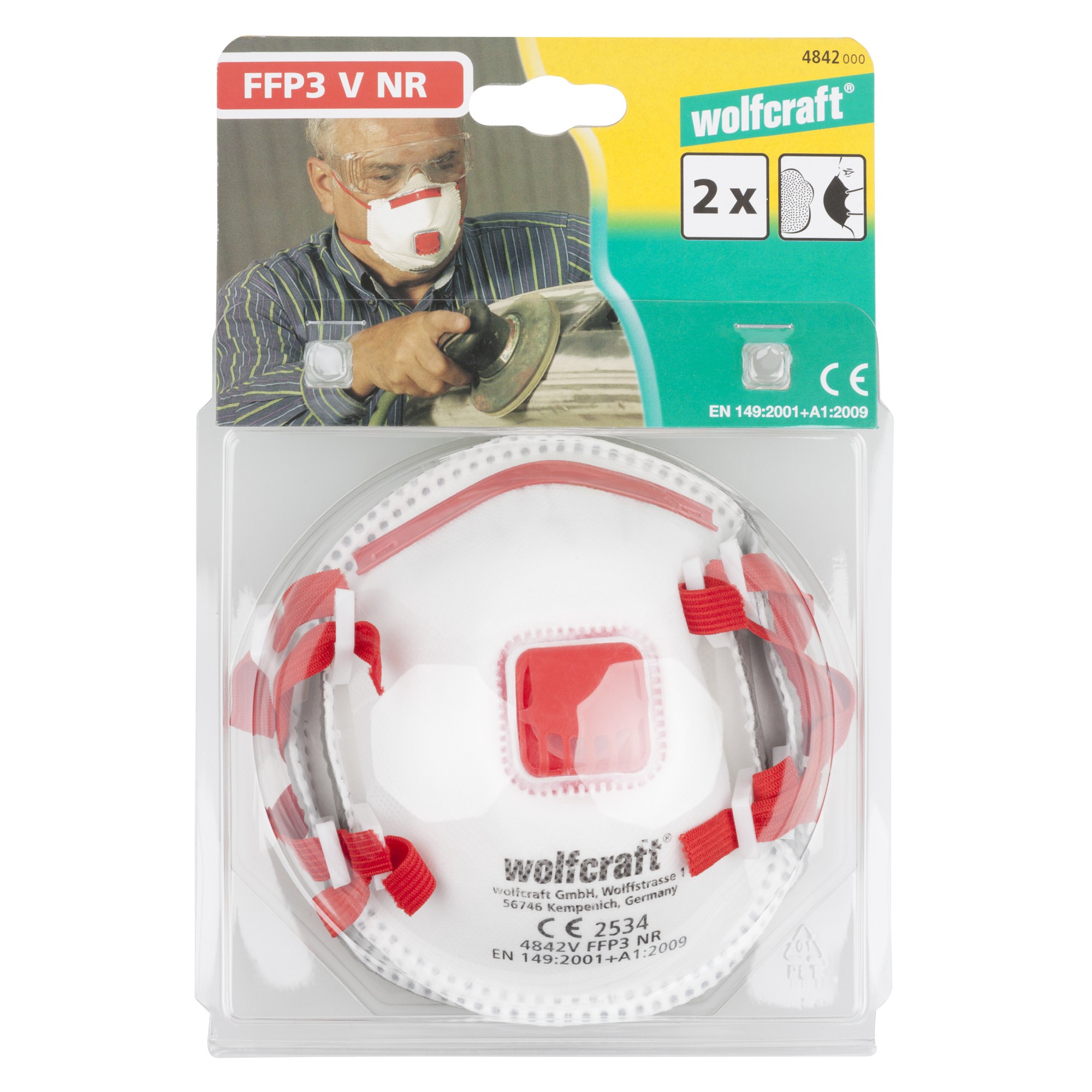 2 máscaras antipolvo FFP3 V (CE)