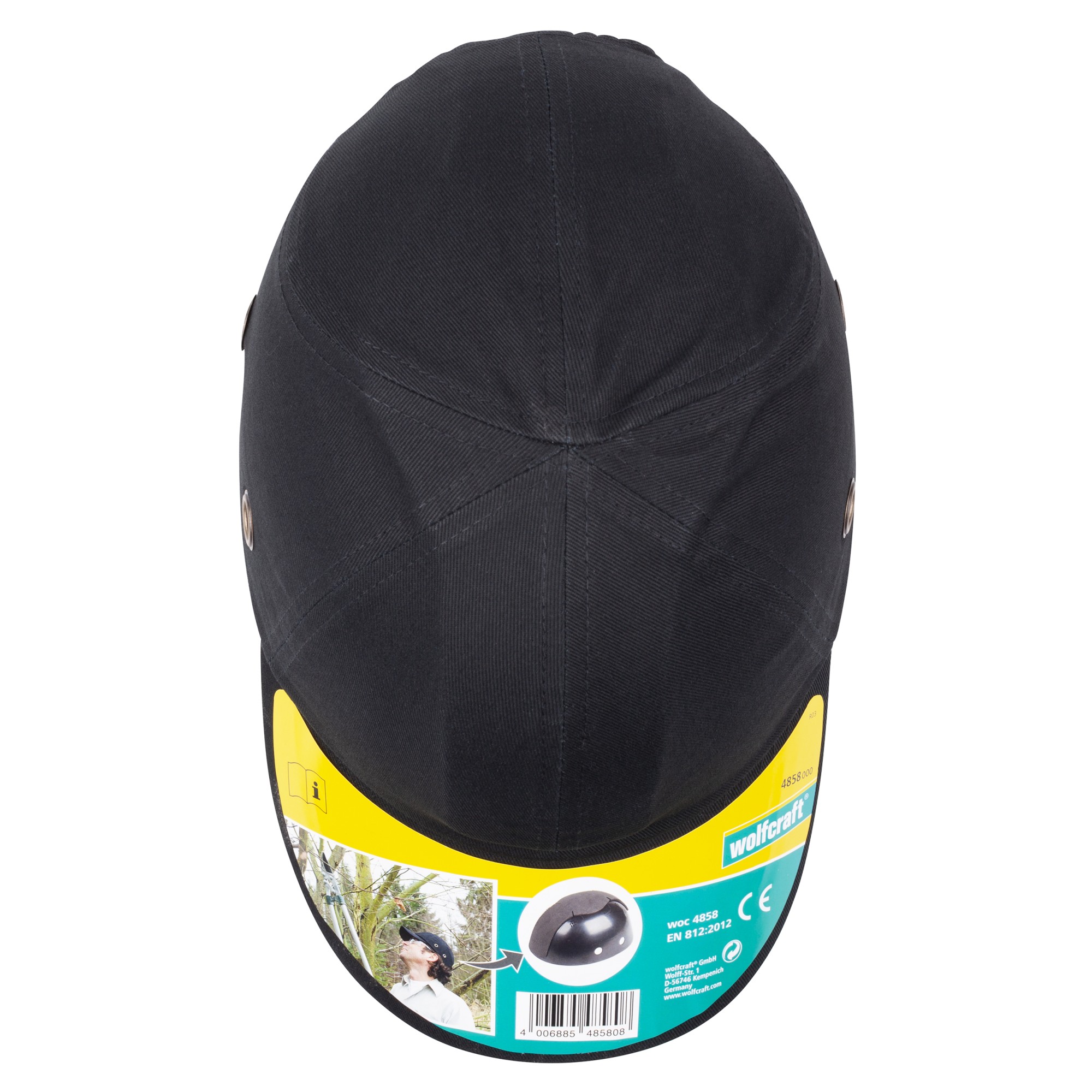 1 protector para cabeza adaptable a gorra, negro (CE)