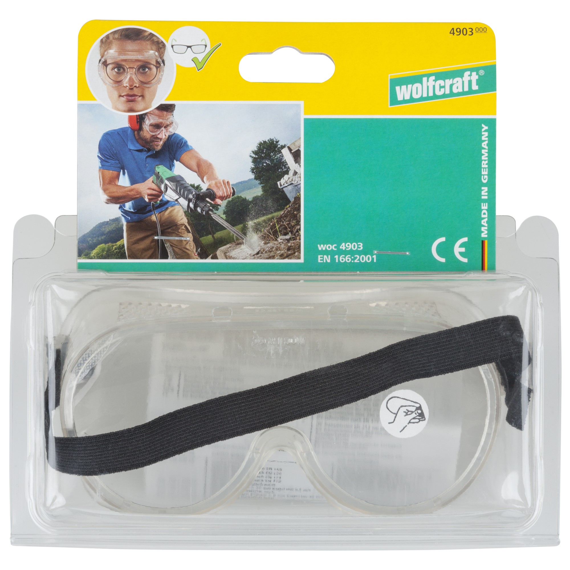 1 par de gafas de seguridad de visión total Standard (CE)