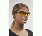 Gafas protectoras para pantalla con patillas, ahumado en amarillo, montura con sistema de clip para cristales graduados