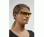 Gafas protectoras para pantalla con patillas, ahumado en amarillo, montura con sistema de clip para cristales graduados