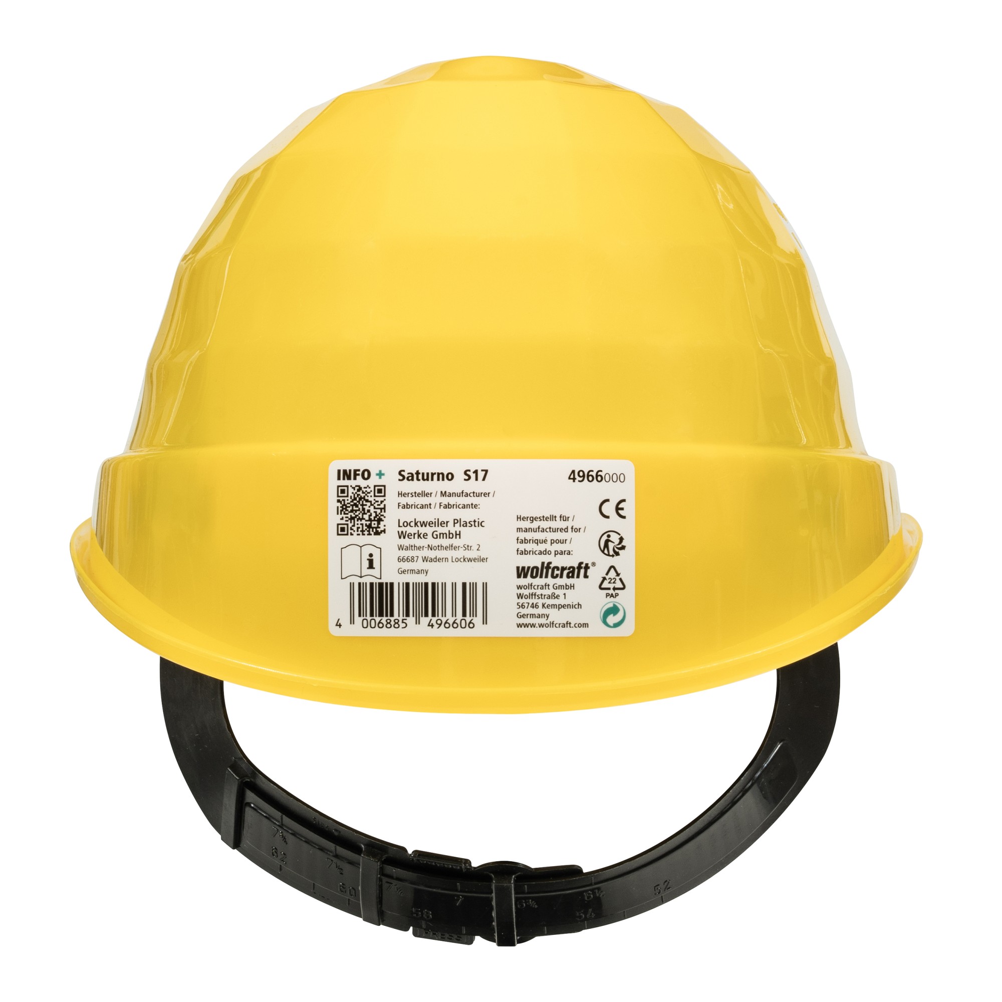 Casco protector, amarillo