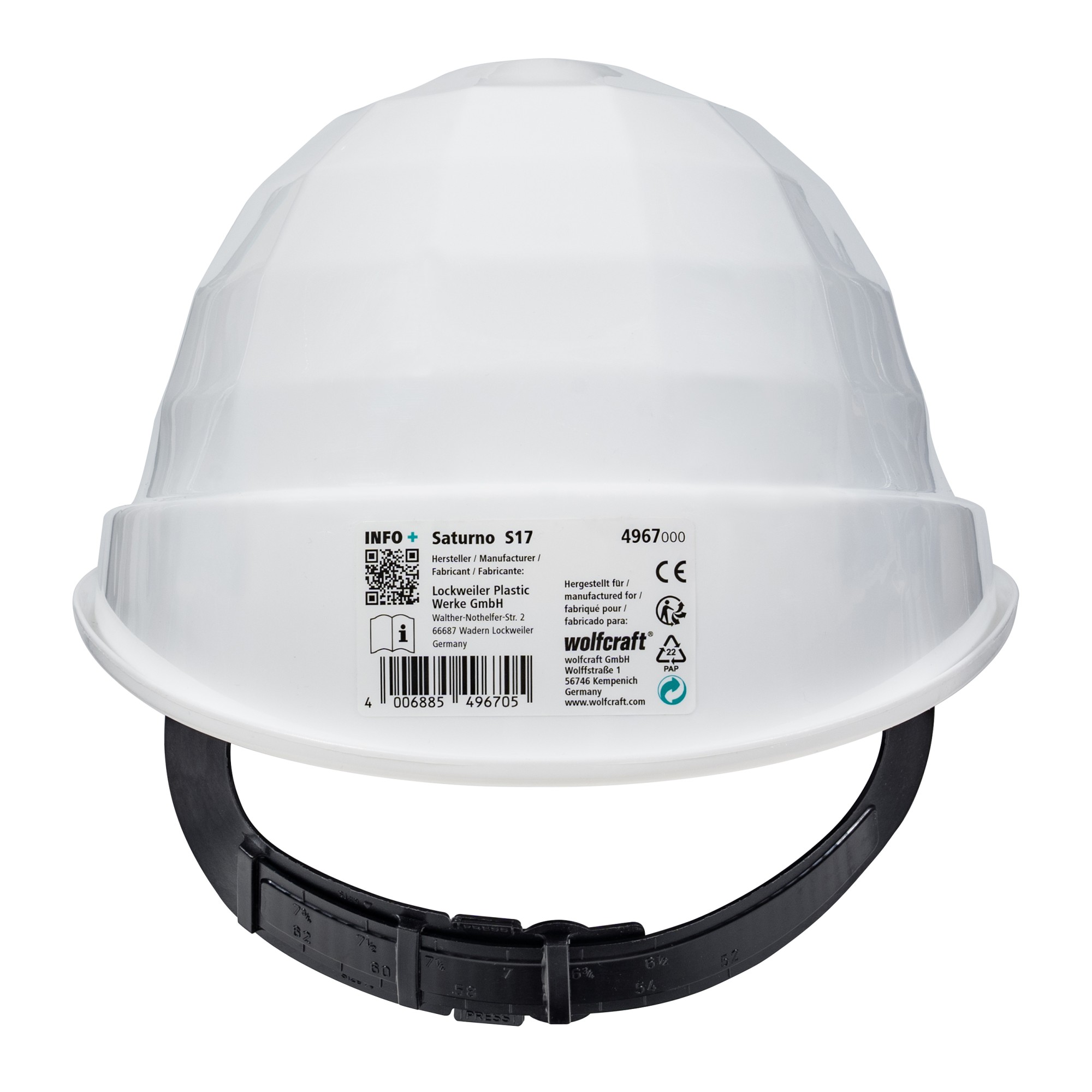 Casco protector, blanco