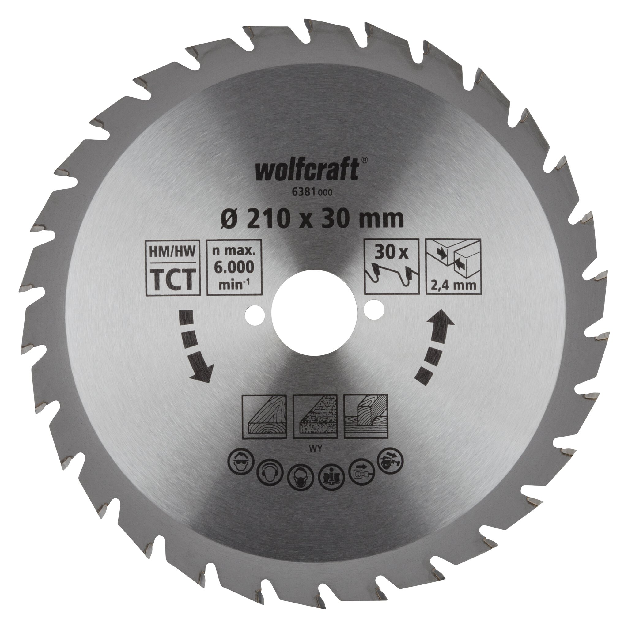 1 disco de sierra circular CT, 30 dientes ø210 mm