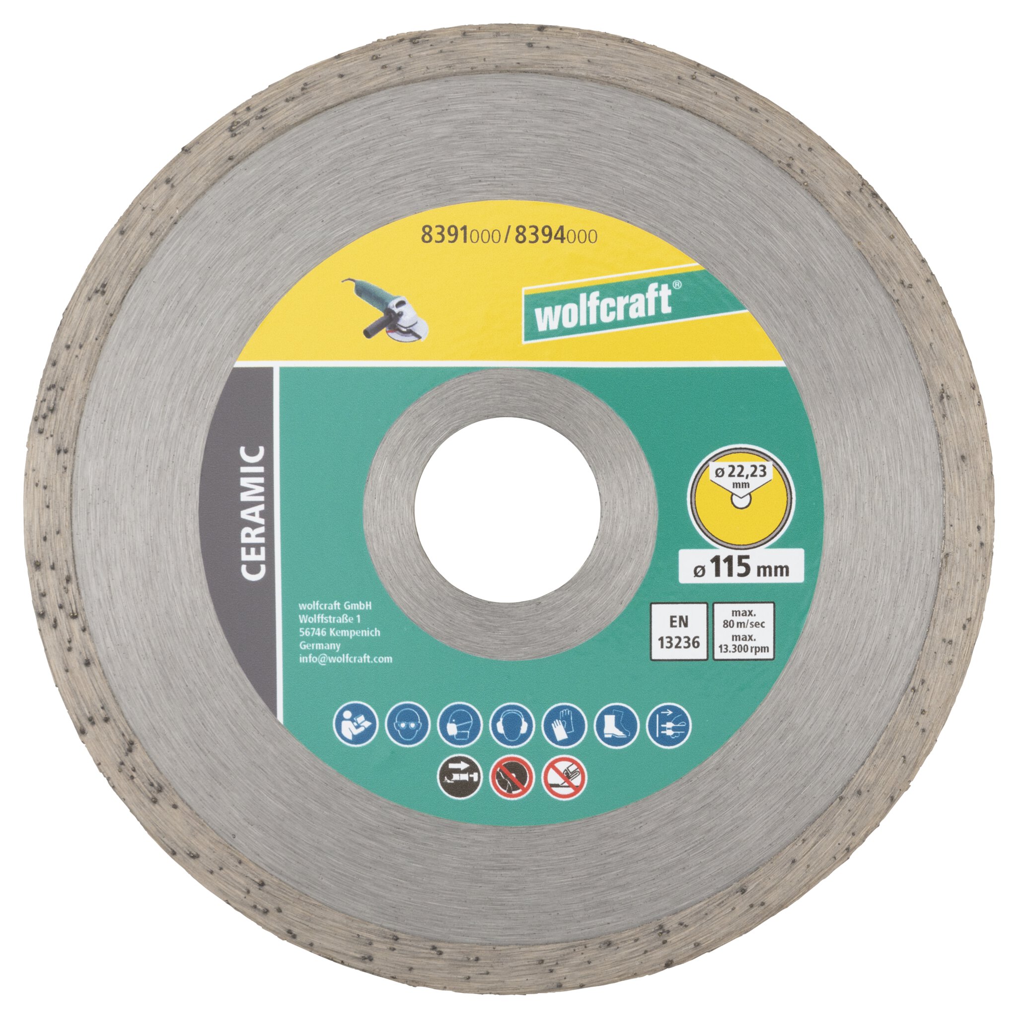 Juego de discos de corte diamantados, diámetro de 115 mm, 2 piezas