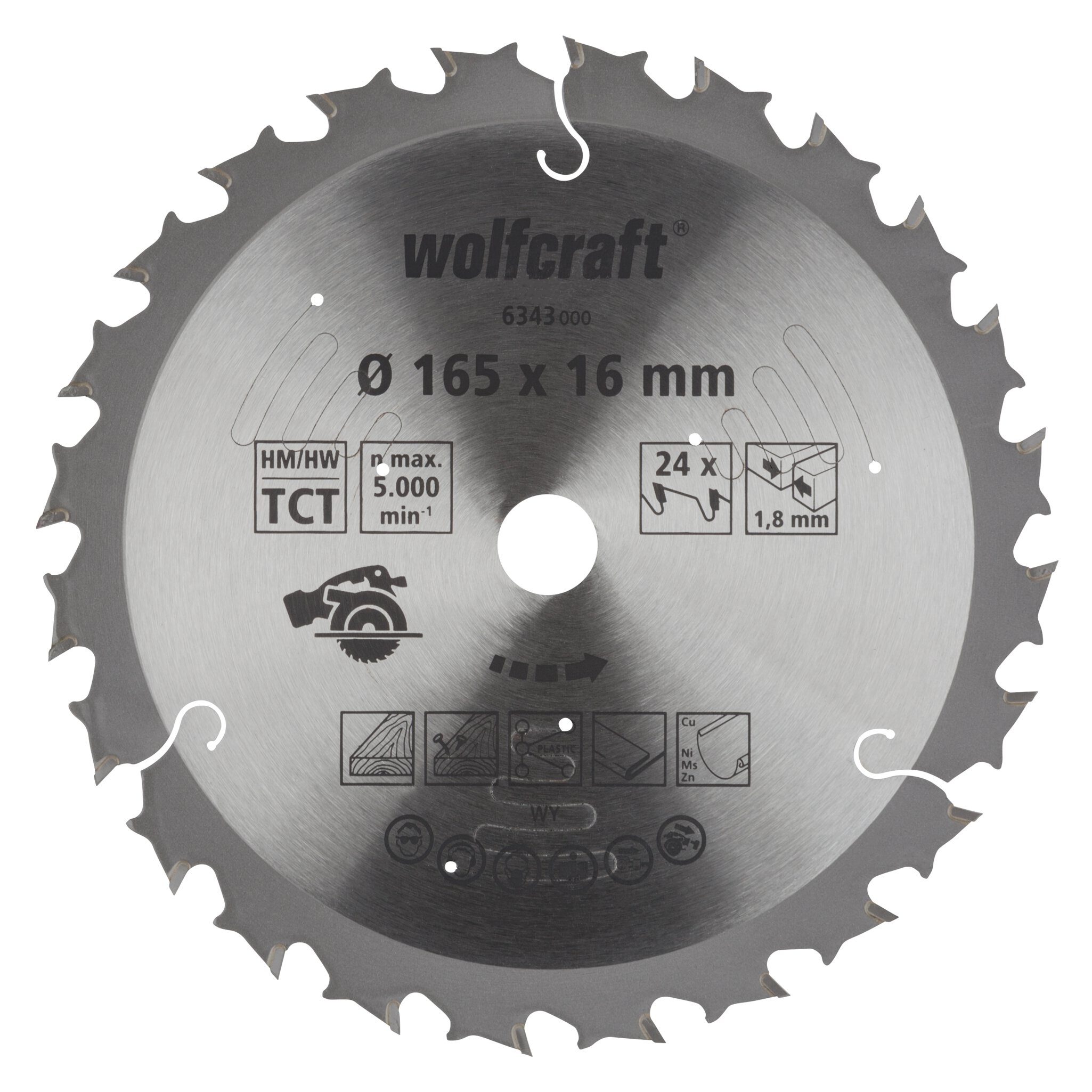 1 disco de sierra circular a batería CT, 24 dientes ø165 mm