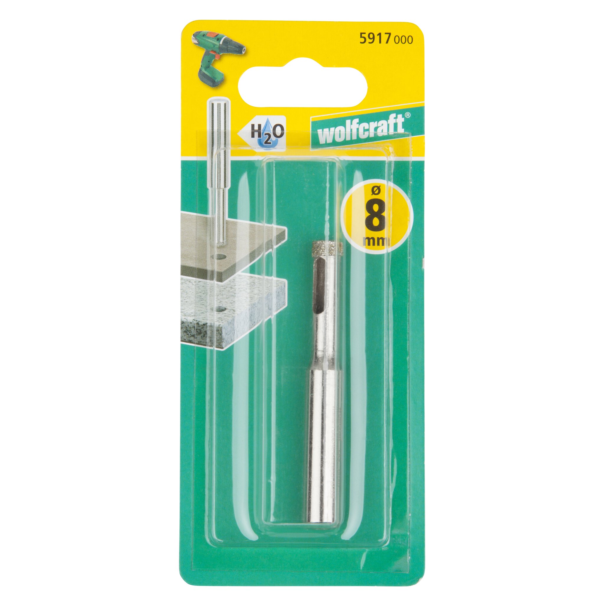 1 broca de perforación de diamante con vástago ø 8 mm