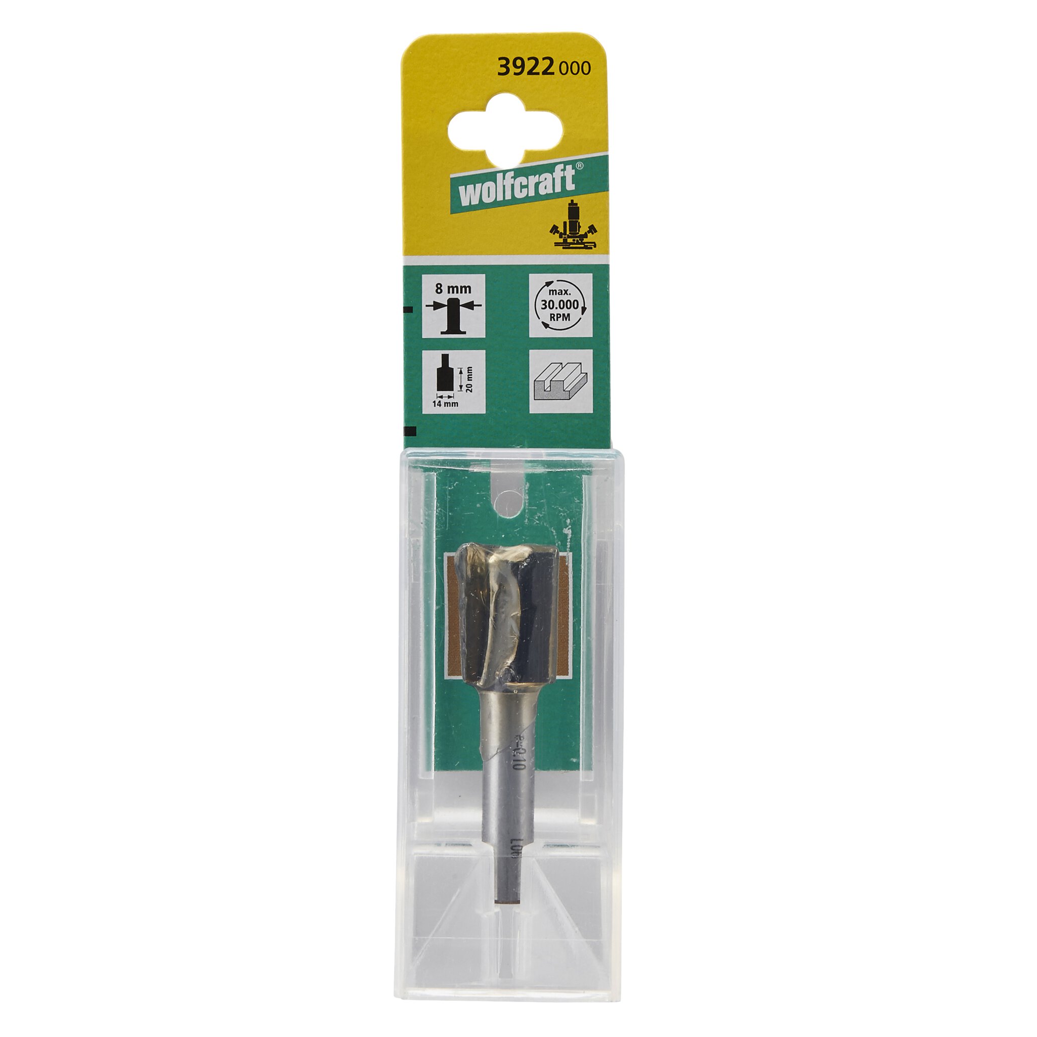 1 fresa de ranuras CT vástago=8mm ø14x20mm