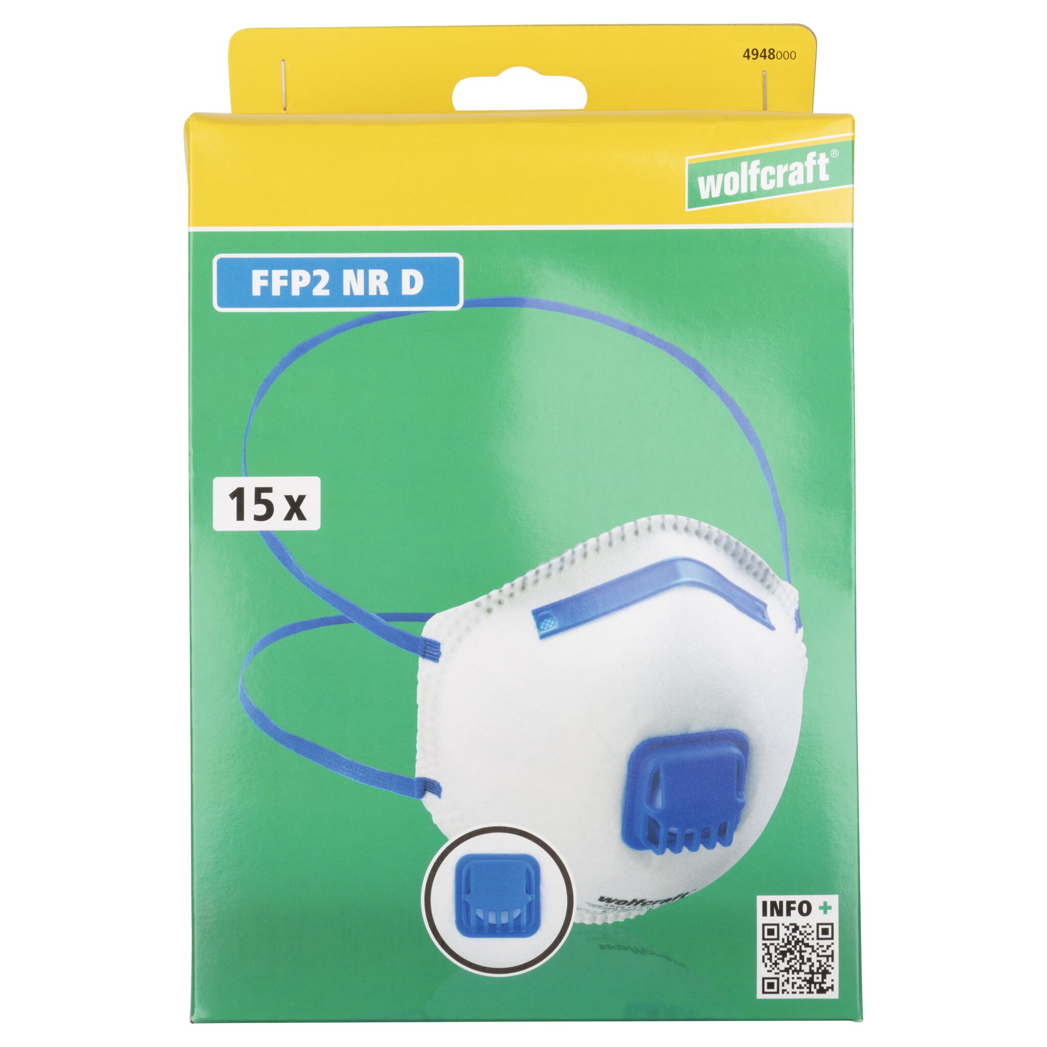 15 máscaras rígidas de protección respiratoria con válvula, FFP2