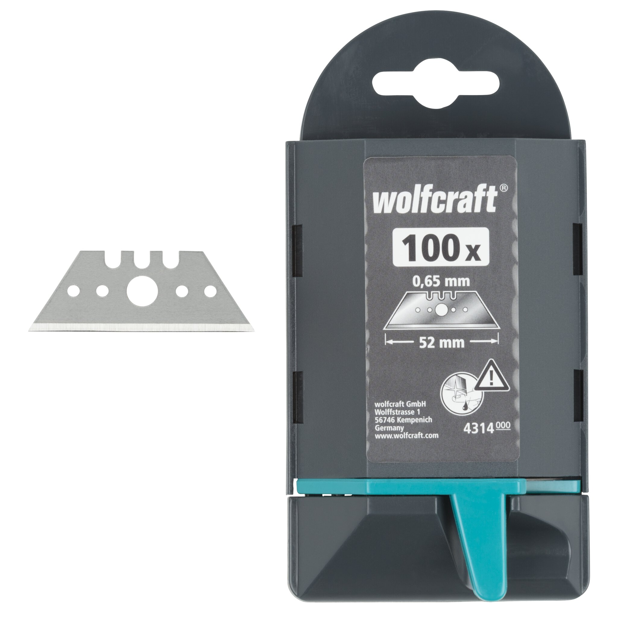100 cuchillas trapezoidales profesionales de 0,65 x 52 mm
