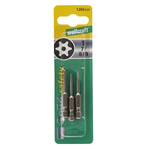 Juego de puntas, TORX® con agujero, 3 piezas