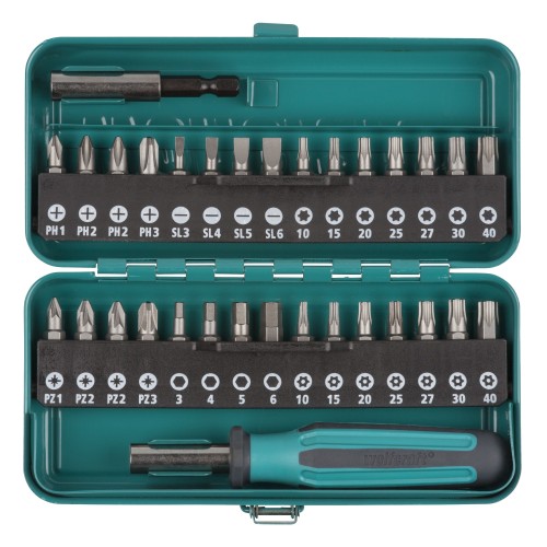 Caja de puntas, ranura/estrella (PH/PZ) / TORX® (T) / TORX® con agujero / hexágono interior, 32 piezas