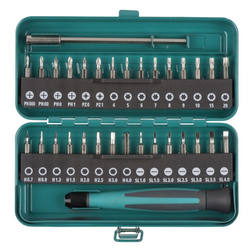 Caja de puntas micro para tornillos pequeños, 32 unidades