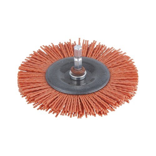 1 cepillo de disco de alambre de nylon vást. hexagonal Ø 100 x 10 mm